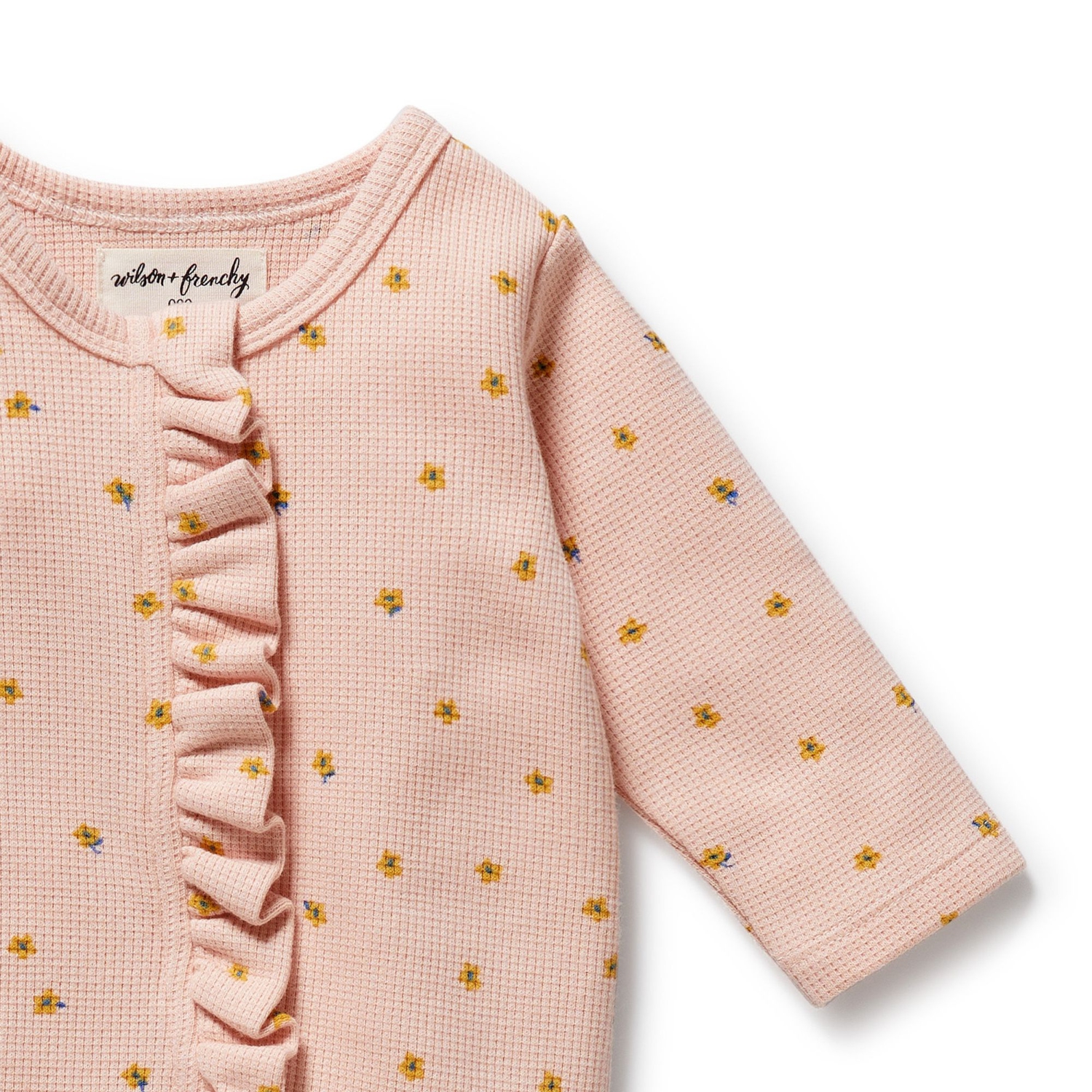 Combinaison à fermeture à glissière gaufrée biologique Wilson+Frenchy - Petite fleur