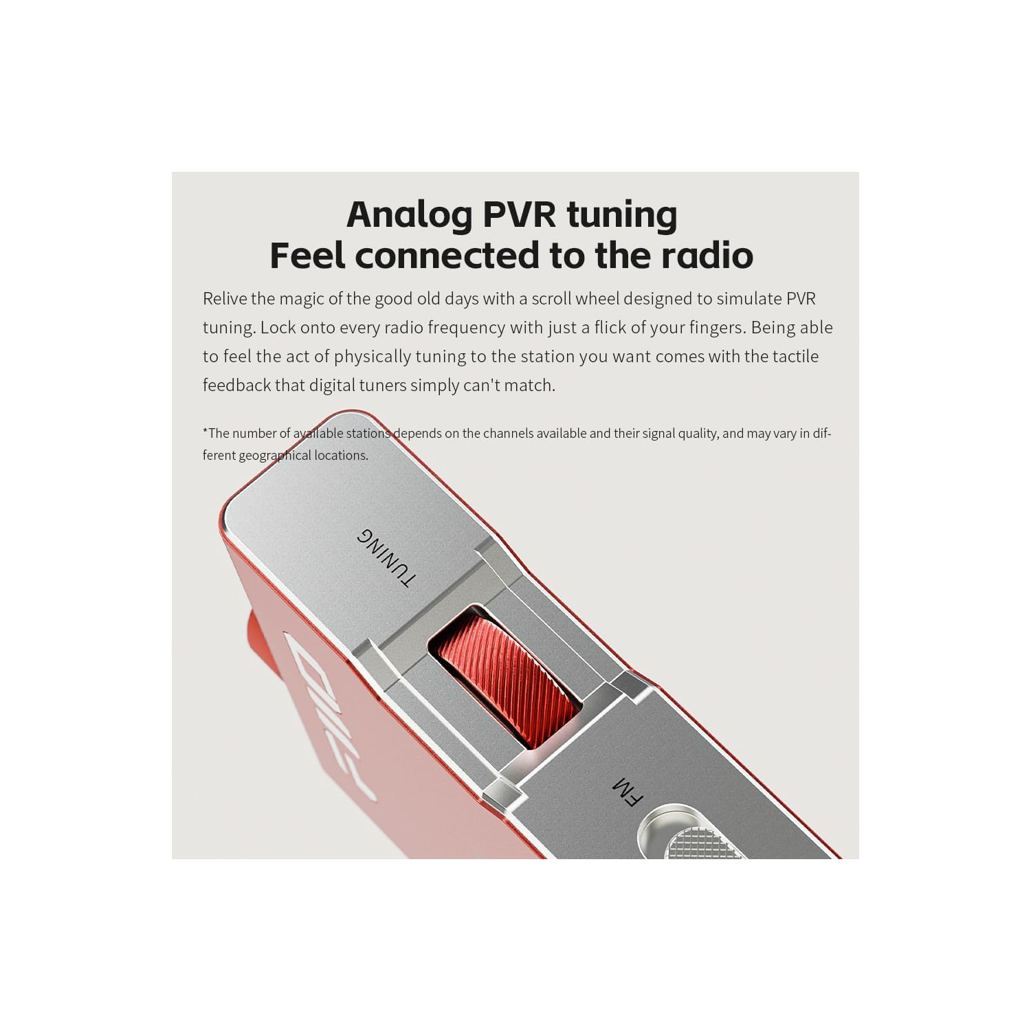 FiiO RR11 Portable HiFi FM Stereo Radio Receiver with Analog PVR Tuning, BASS+3D Sound Effects, 64MHz-108MHz