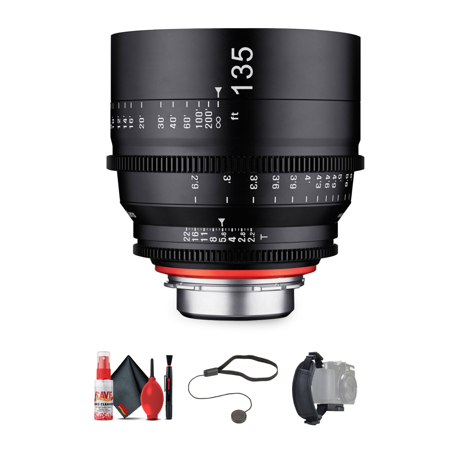 Rokinon Xeen 135mm T2.2 Lens with MFT Mount Bundle