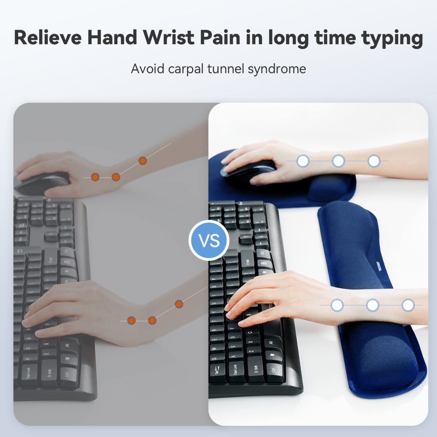 Keyboard Wrist Rest and Mouse Pad with Wrist Support, Memory Foam Set for Computer/Laptop/Mac, Lightweight for Easy Typing & Pain Relief Ergonomic