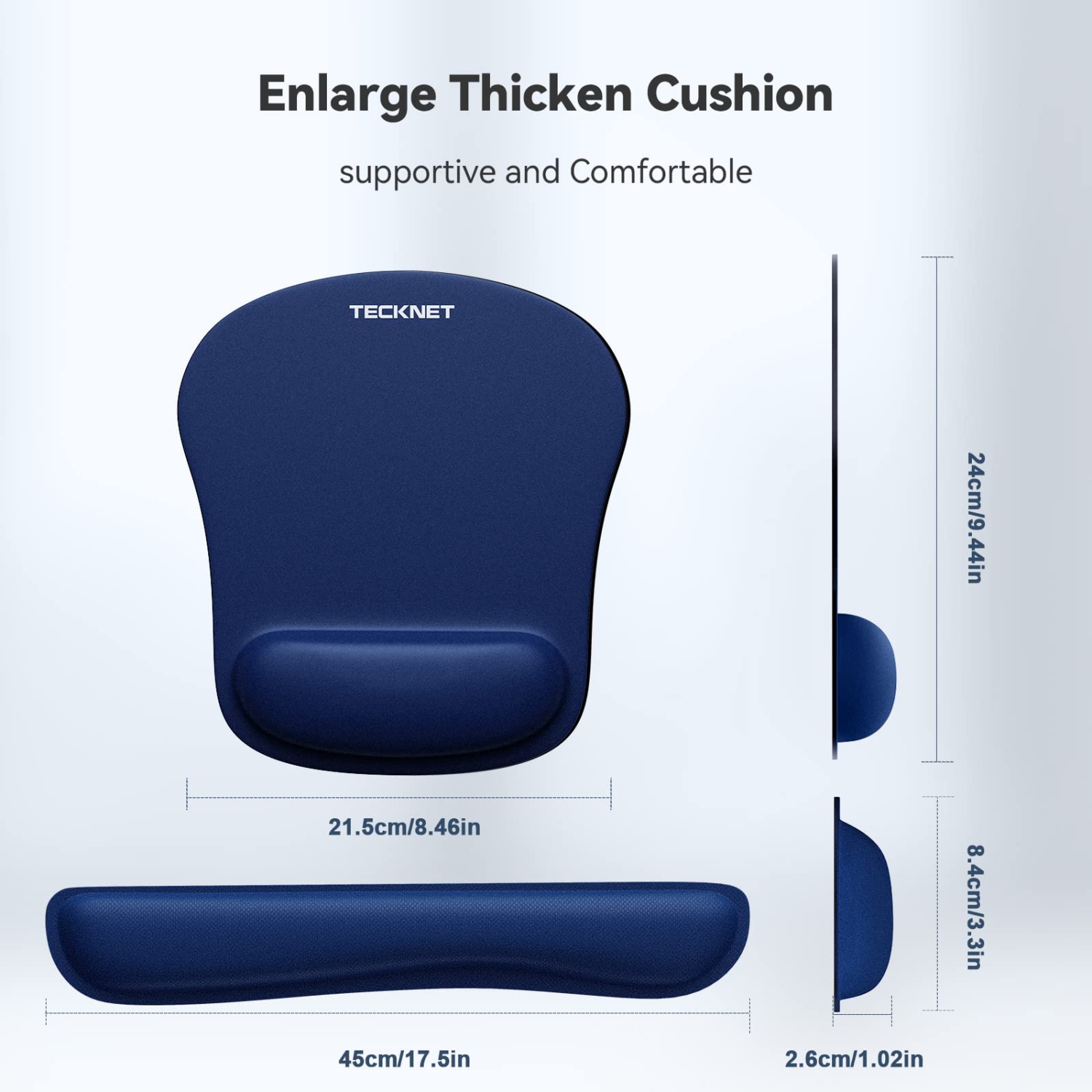 Keyboard Wrist Rest and Mouse Pad with Wrist Support, Memory Foam Set for Computer/Laptop/Mac, Lightweight for Easy Typing & Pain Relief Ergonomic