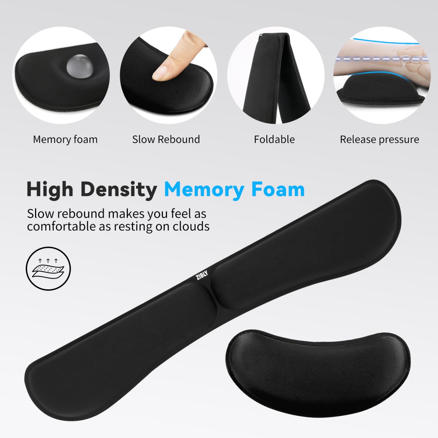 Ergonomic Gel Keyboard Wrist Rest & Mousepad Rests for Computer, Silky Memory Foam for Typing, Laptop Keyboard and Mouse Desk Pads Support Hand and