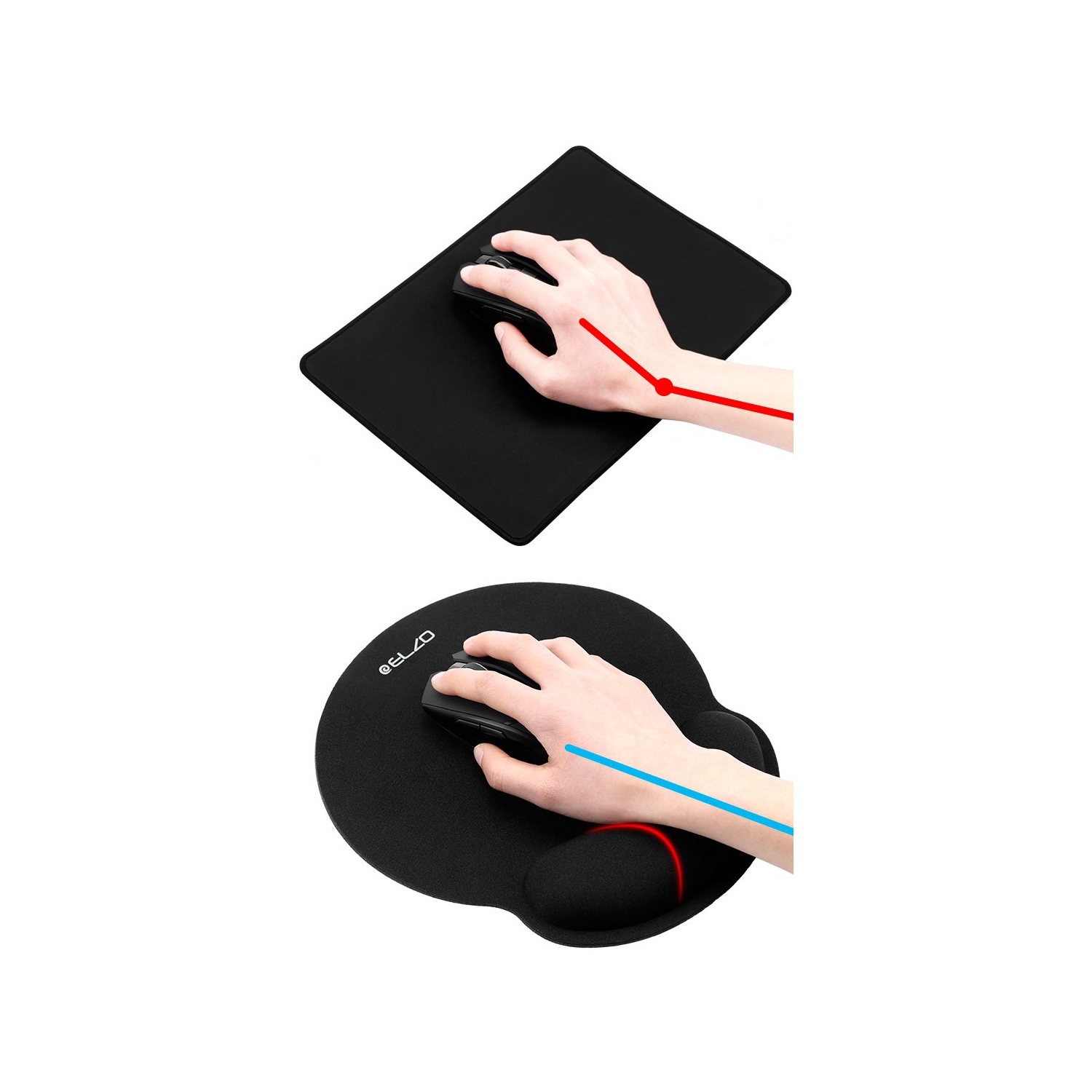 Wrist Rest Support for Keyboard & Mouse Pad Combo with Comfortable Memory Foam Padding, Nonsilp Rubber Base and Ergonomic Design for PC Computer