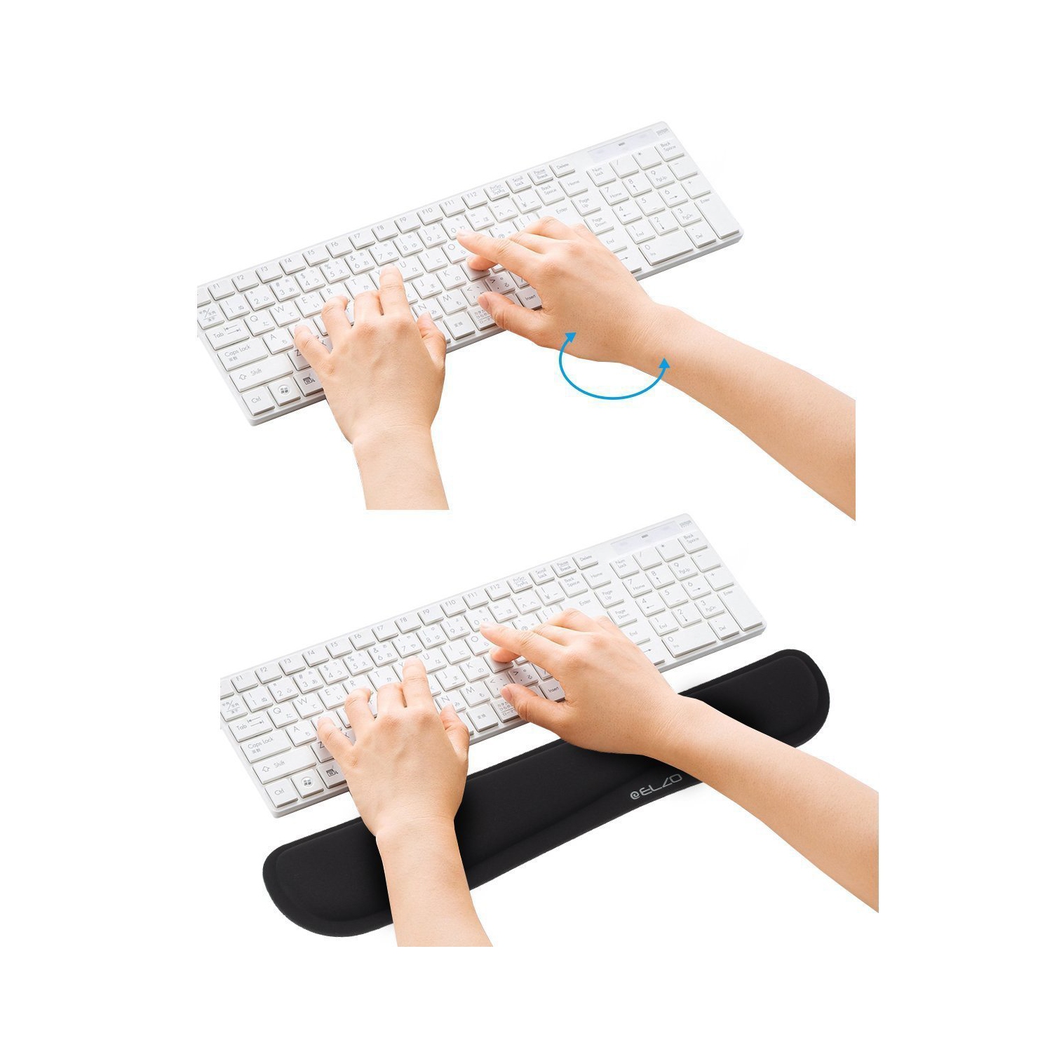 Wrist Rest Support for Keyboard & Mouse Pad Combo with Comfortable Memory Foam Padding, Nonsilp Rubber Base and Ergonomic Design for PC Computer