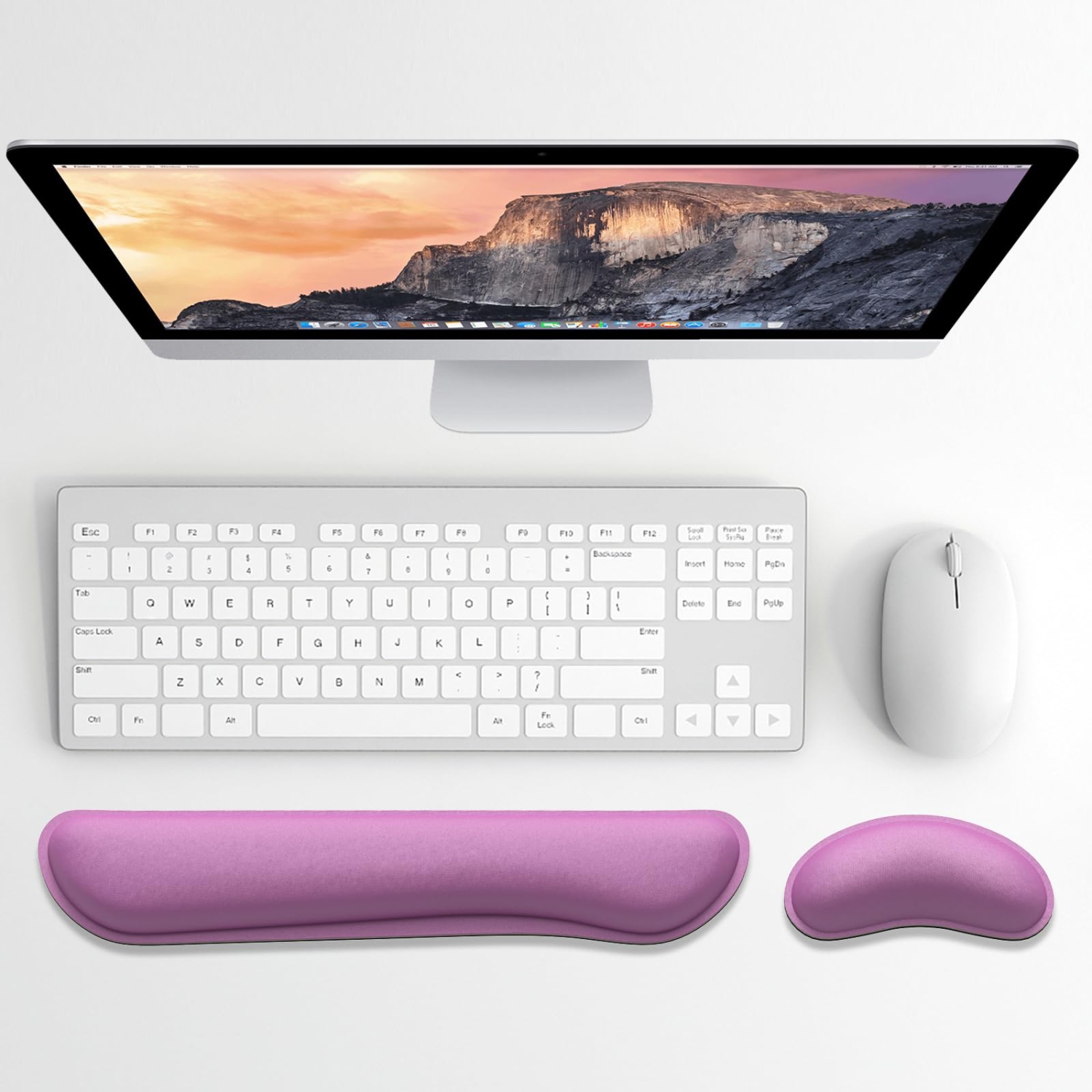 Keyboard Wrist Rest, Memory Foam Wrist Cushion for Desk Mats Support, Cute Typing Pain Relief Keyboard Mouse Pad Rests Set with Non-Slip Base for