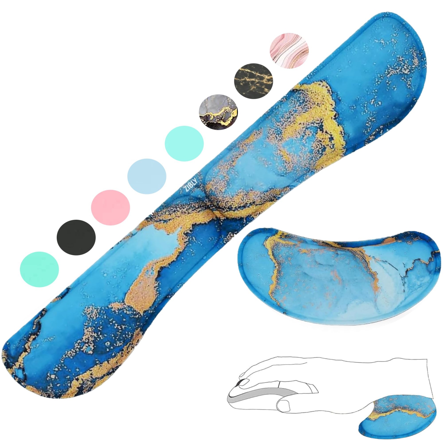 Ergonomic Gel Keyboard Wrist Rest & Mousepad Rests for Computer, Silky Memory Foam for Typing, Laptop Keyboard and Mouse Desk Pads Support Hand and