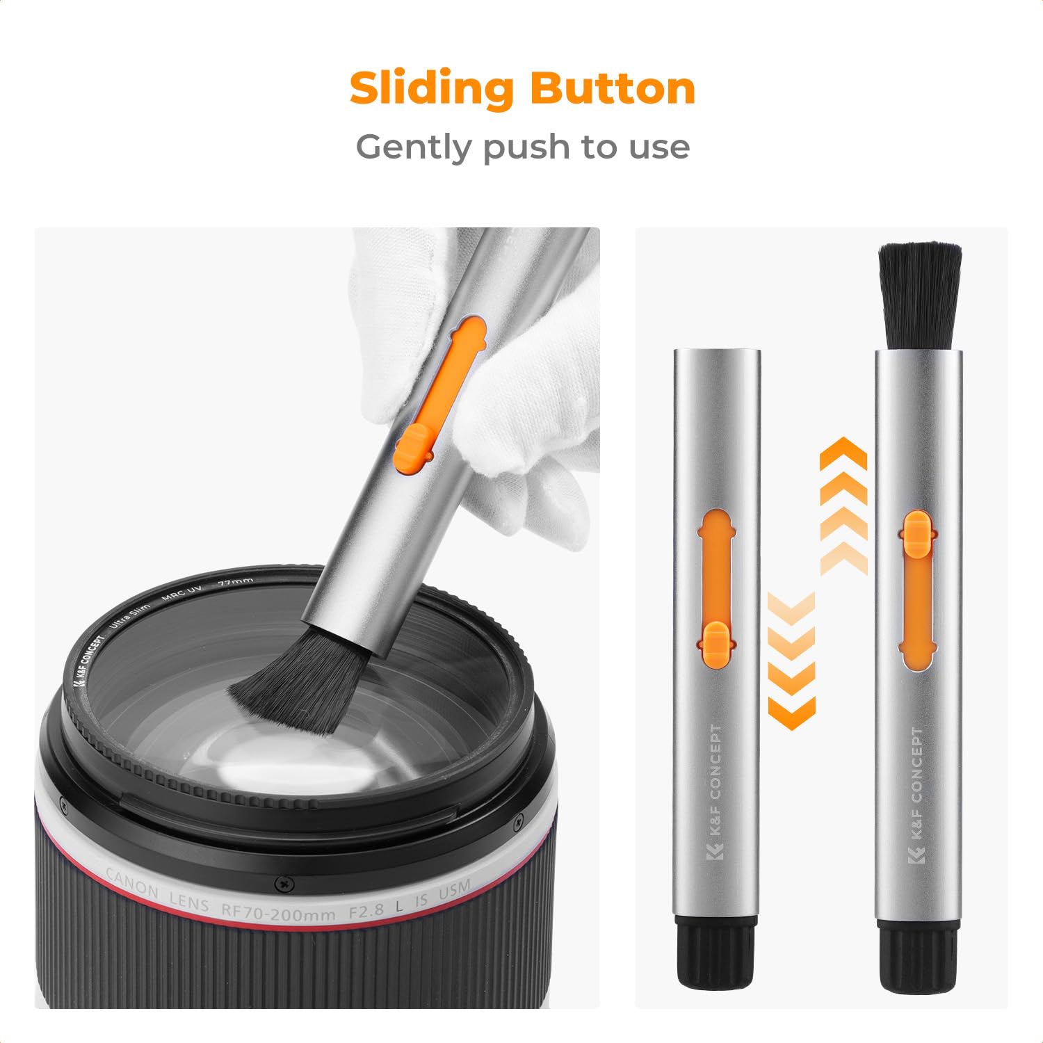 2-in-1 Multifunctional Lens Cleaning Pen, Lens Replaceable Pen with Brush & Carbon Head, Lens Cleaner Kit Compatible with Canon Nikon Pentax Sony