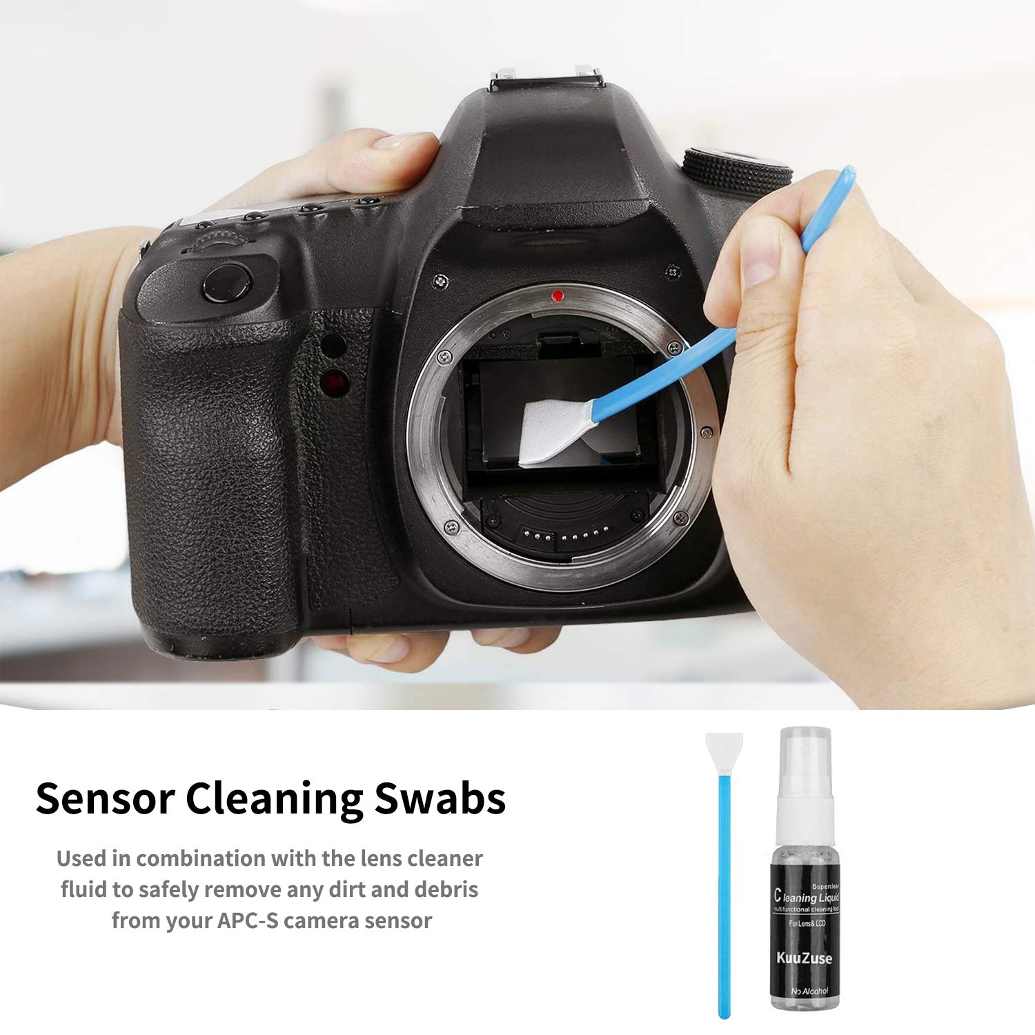 Professional DSLR Camera Cleaning Kit with APS-C Cleaning Swabs, Microfiber Cloths, Camera Cleaning Pen, for Camera Lens, Optical Lens and Digital