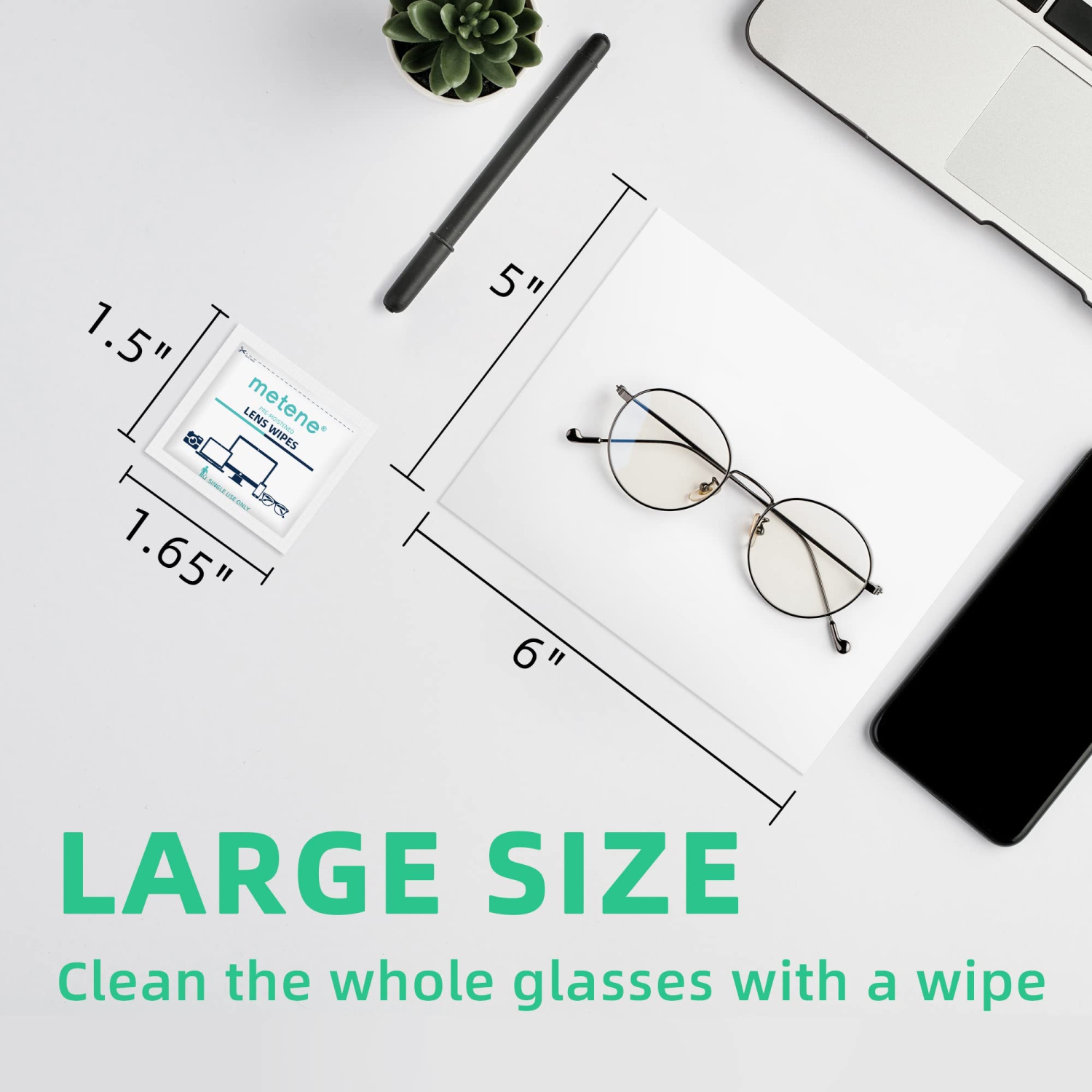 Lens Cleaning Wipes, 300 Pre-Moistened and Individually Wrapped Eyeglass Wipes,Glasses Cleaner-Great for Eyeglasses,Camera