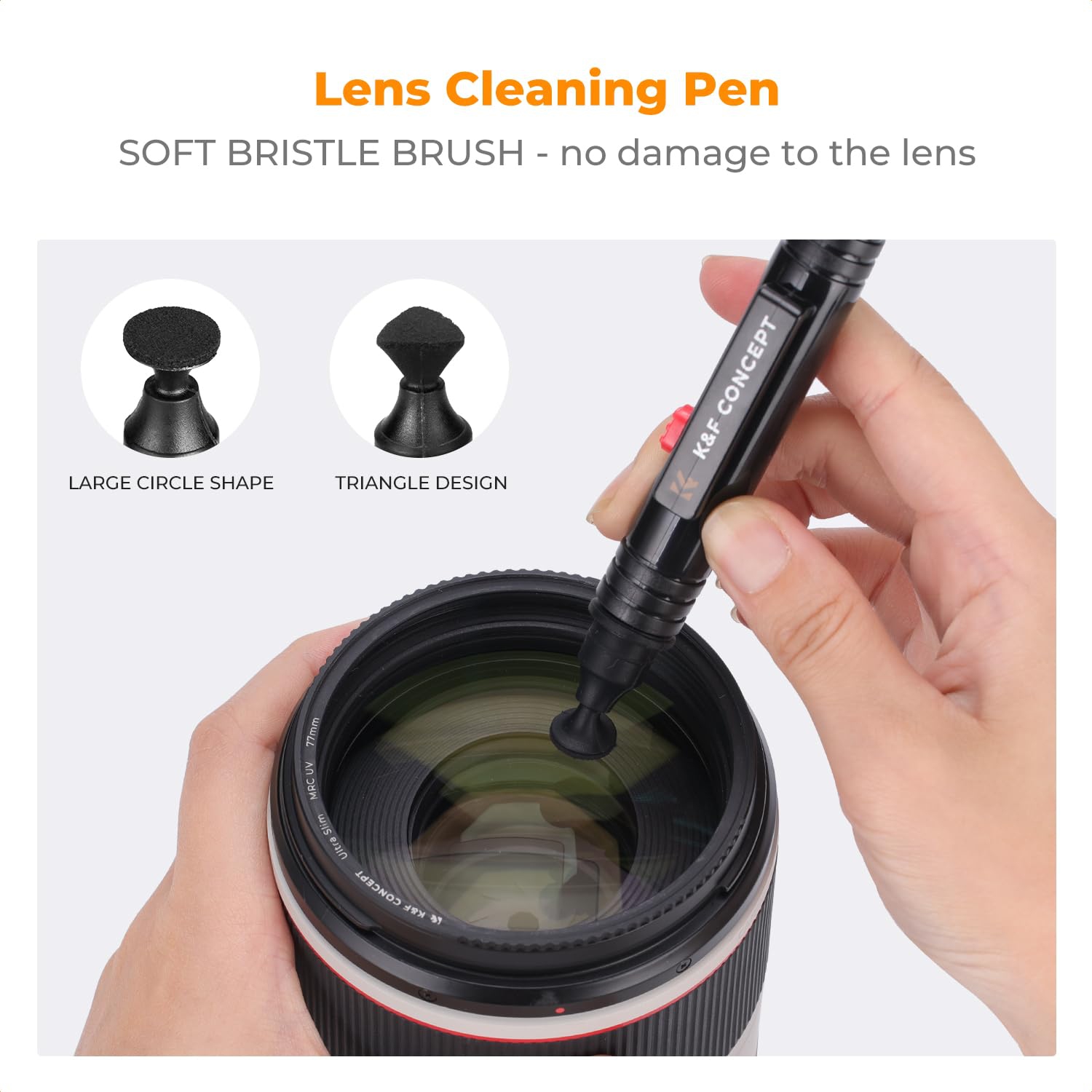 15-in-1 Camera Lens Cleaning Kit with Air Blowing, Wipes*6, 60ml Liquid, Cleaning Cloth*5, Lens Pen, Brush for DSLR Camera Lens Filter Cell Phones