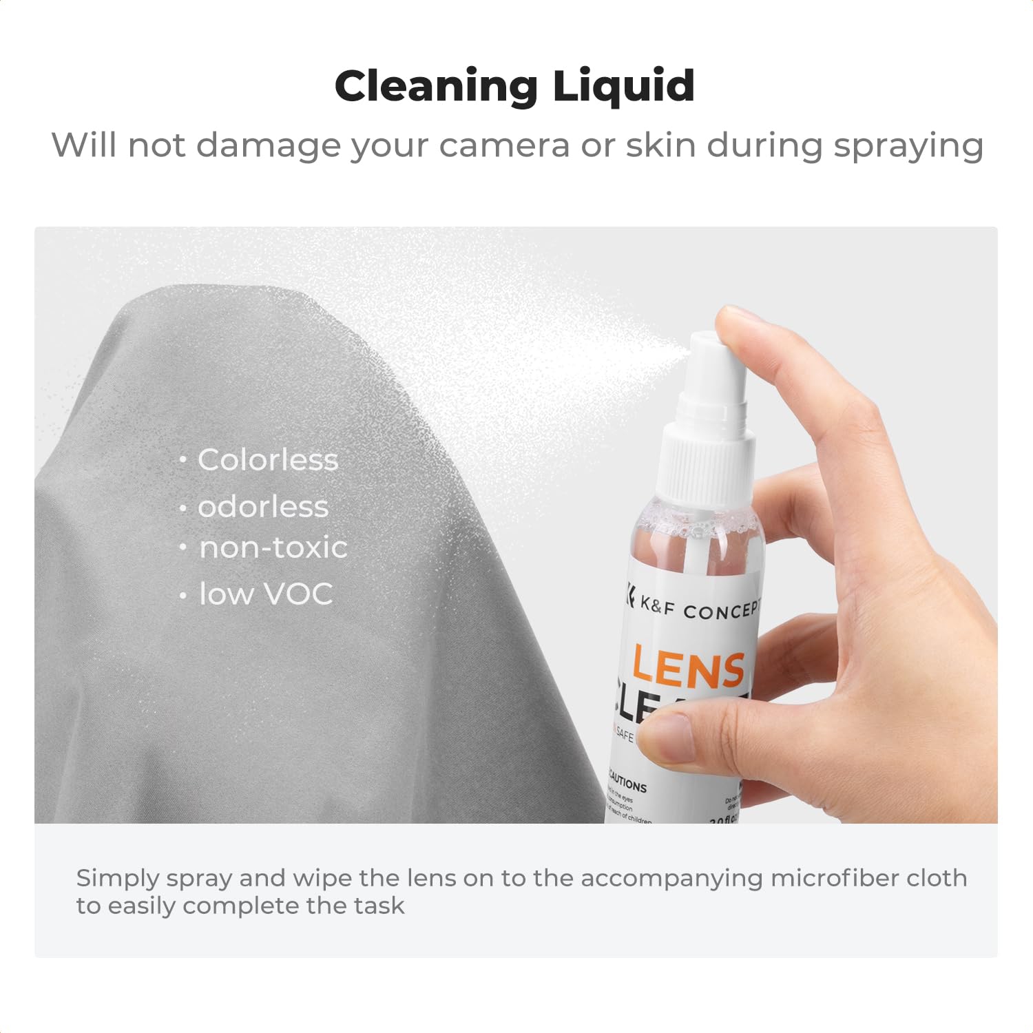 15-in-1 Camera Lens Cleaning Kit with Air Blowing, Wipes*6, 60ml Liquid, Cleaning Cloth*5, Lens Pen, Brush for DSLR Camera Lens Filter Cell Phones