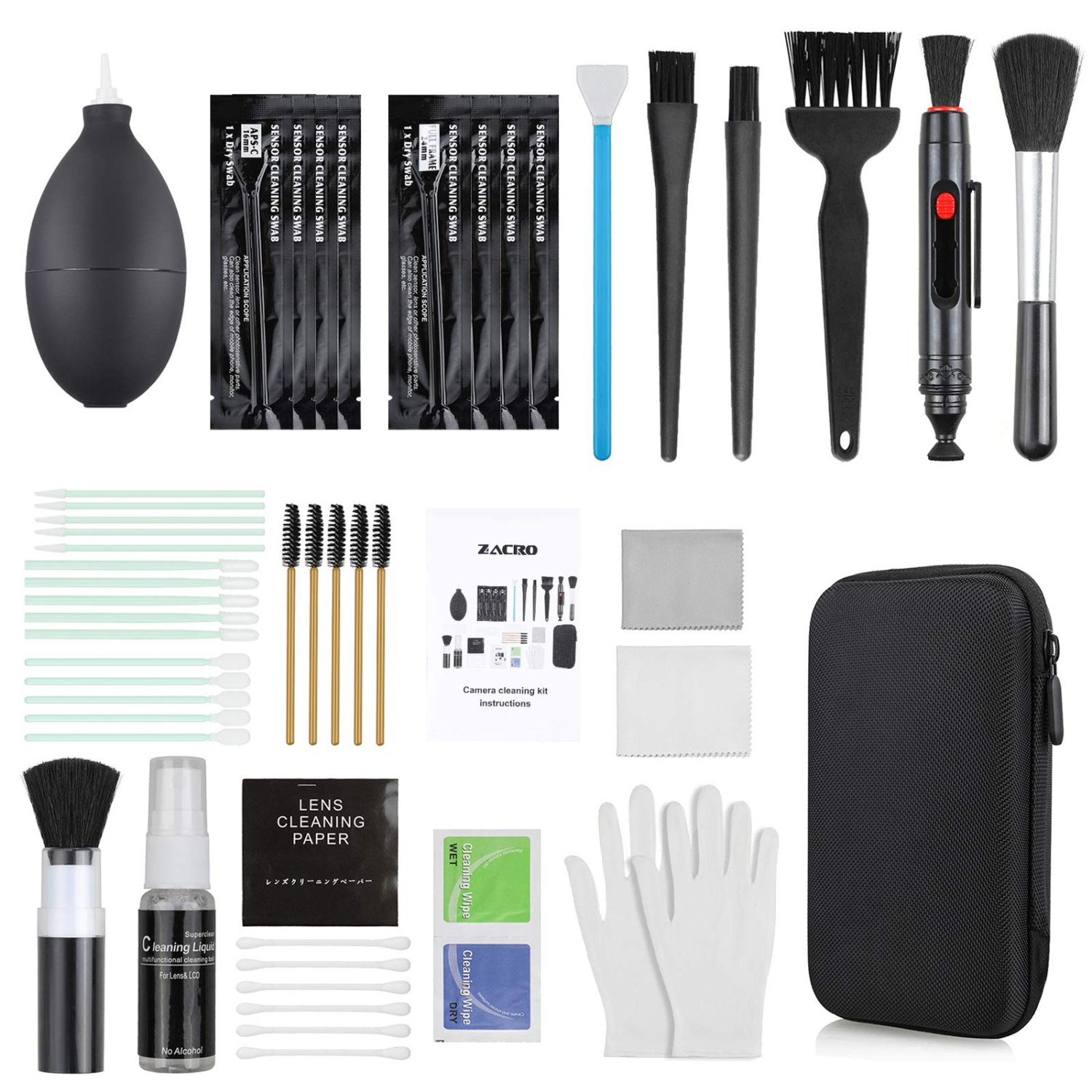 18-in-1 Professional Camera Cleaning Kit, DSLR Camera Cleaning Accessories, Rocket Air Blower/Lens Cleaning Pen/Cleaning Cloth/Lens Brush and Lens