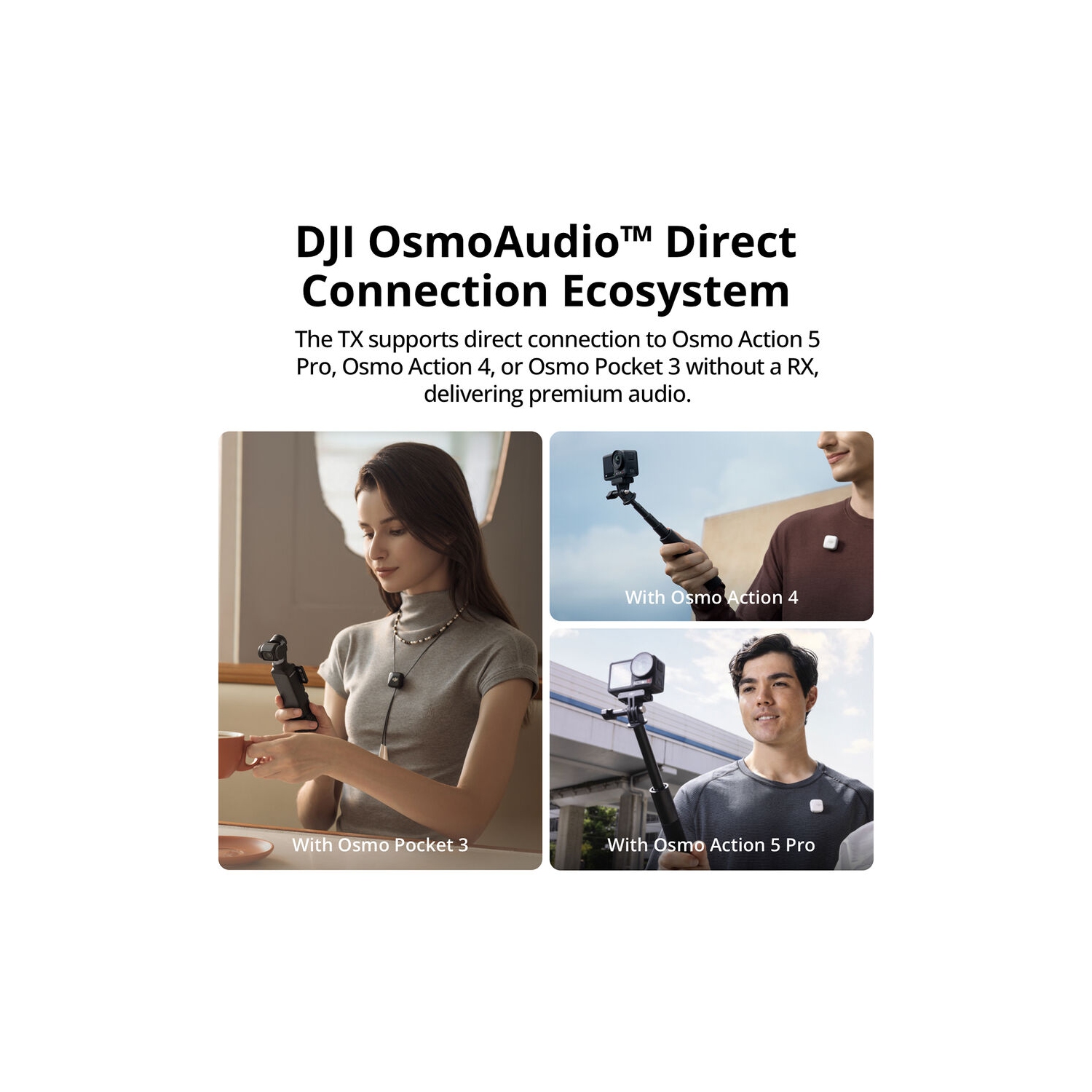 Remis à neuf - Système de microphone omnidirectionnel sans fil Mic Mini de DJI - Noir