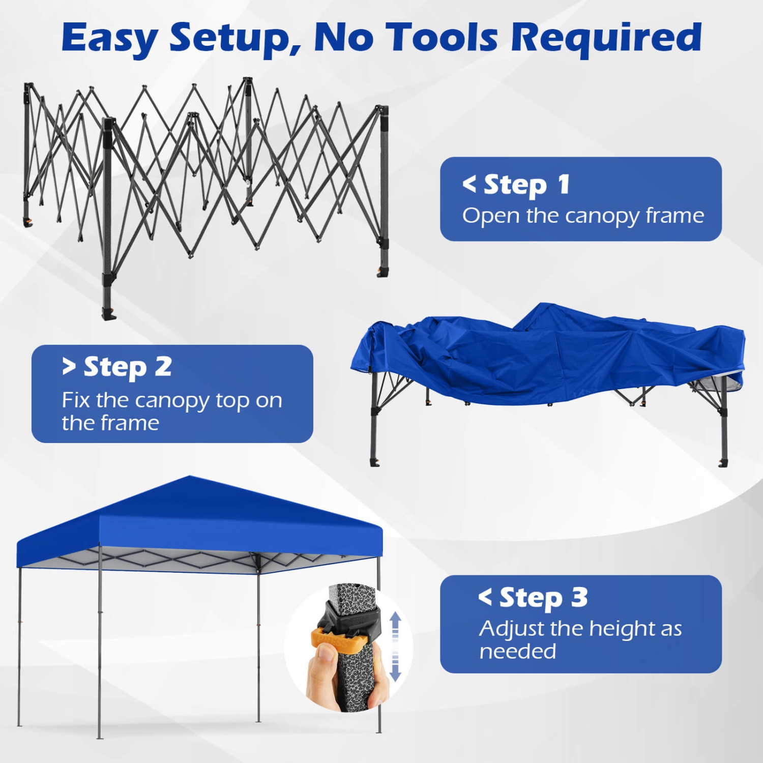 Costway 10 X 10 FT Pop up Canopy Tent with Portable Carrying Bag 8 Stakes 4 Wind Ropes Pink/Yellow/Beige/White/Gray/Navy