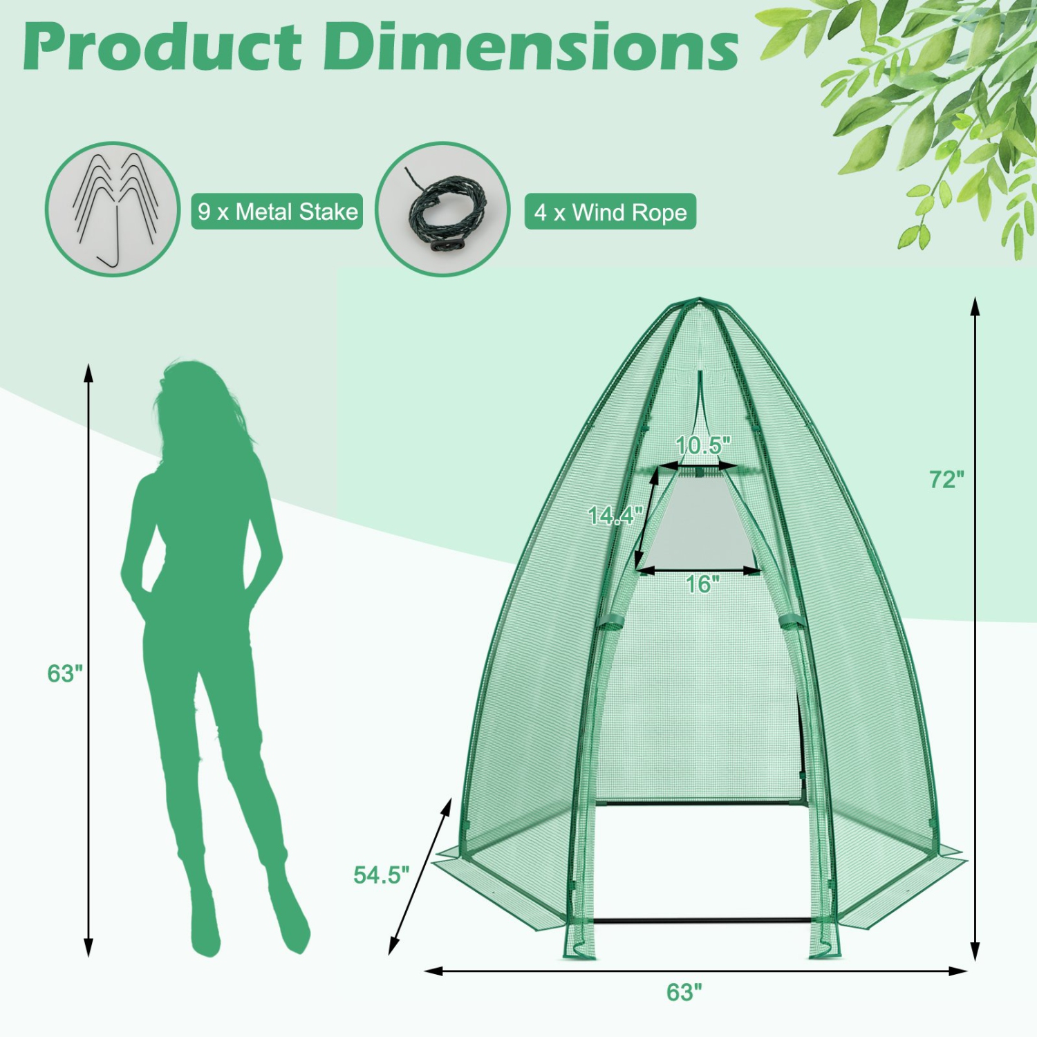 Mini Greenhouse with Portable Design and All-Weather PE Cover