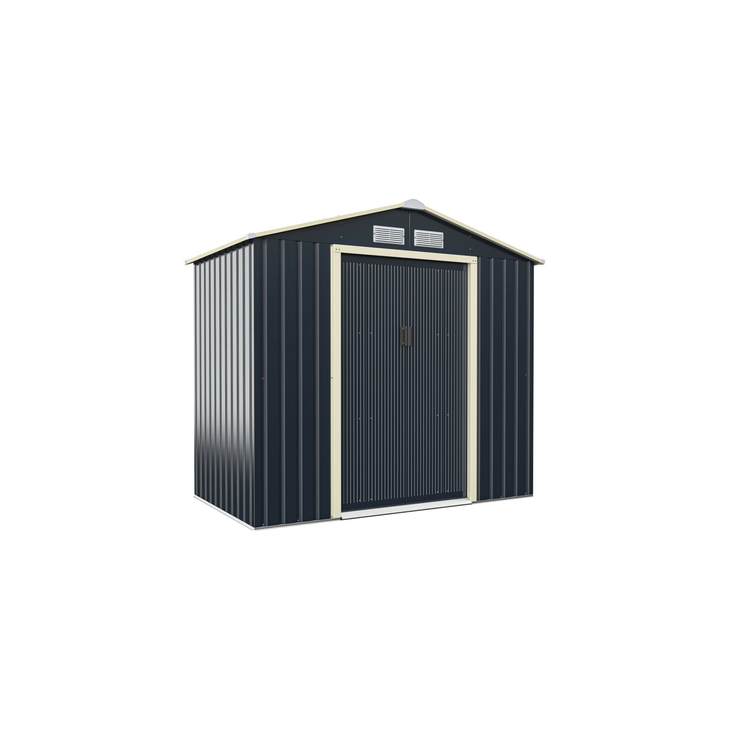 Metal Storage Shed with Sliding Double Lockable Doors for Outdoor Use