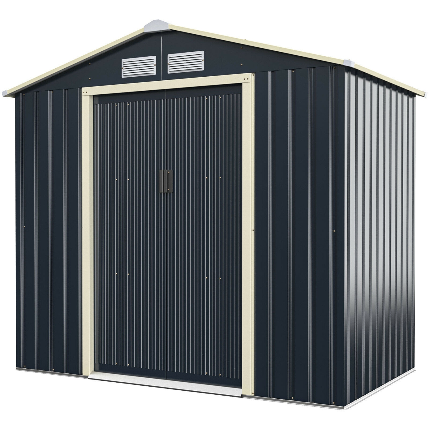 Metal Storage Shed with Sliding Double Lockable Doors for Outdoor Use