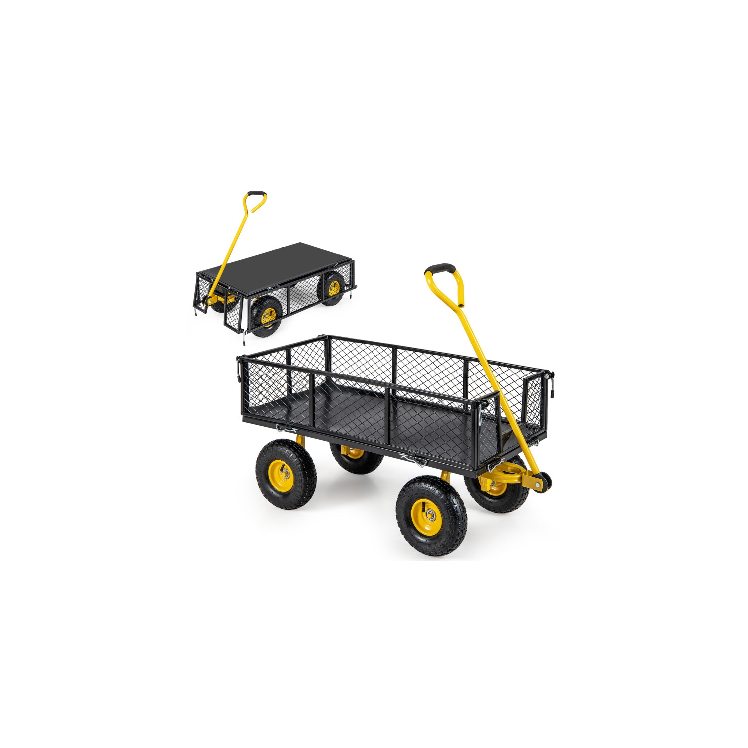Utility Garden Wagon with 4 Removable Panels and 900LBS Load Capacity