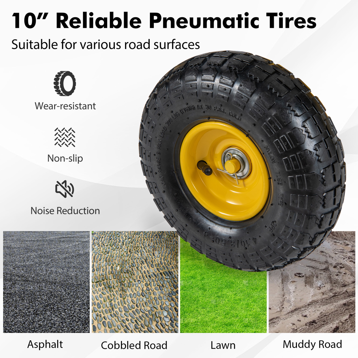 Utility Garden Wagon with 4 Removable Panels and 900LBS Load Capacity