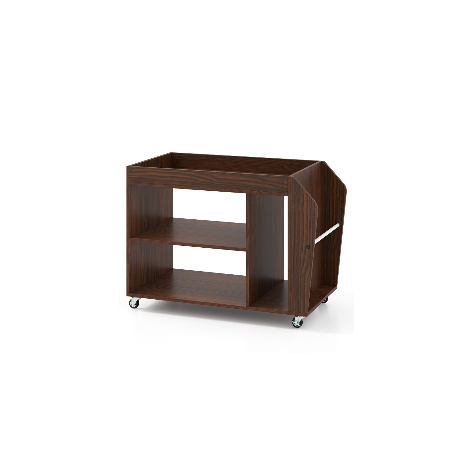 3-Tier Side End Table with Universal Wheels for Living Room or Bedroom Storage