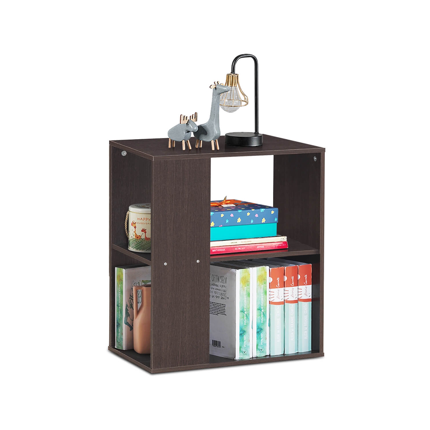 Table d'appoint à 3 niveaux avec tablettes de rangement pour le salon ou la chambre à coucher