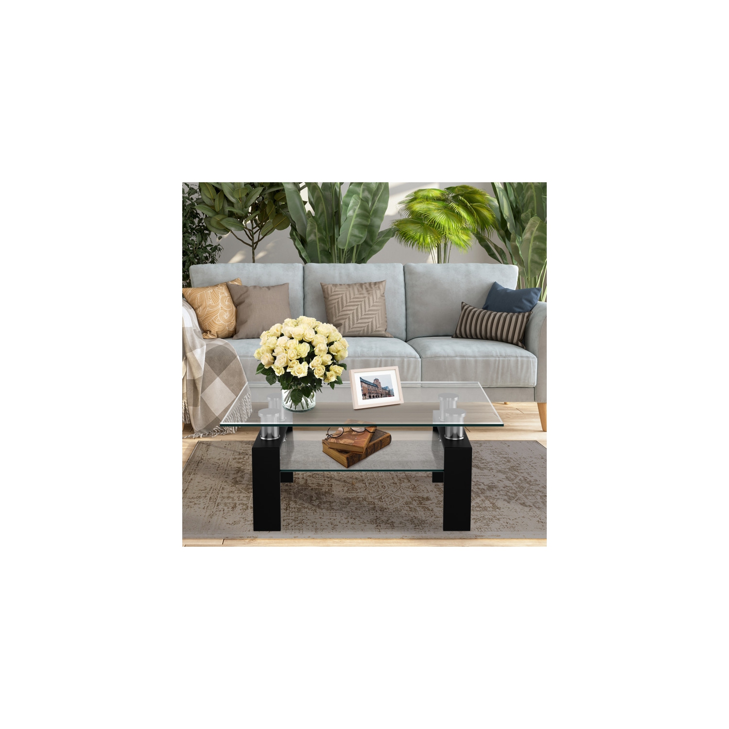 Chaise berçante en bois massif au fini lustré pour véranda intérieure ou extérieure