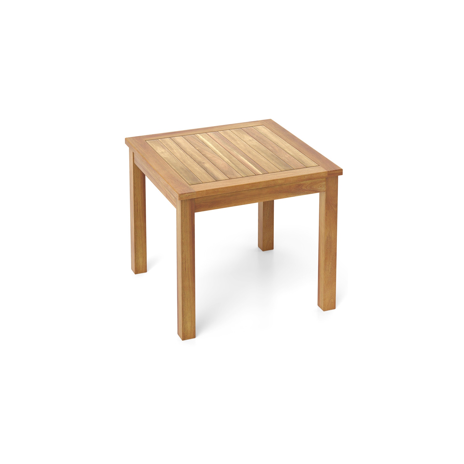 Table d'appoint d'extérieur Table d'extrémité carrée en teck Table basse de patio Snack