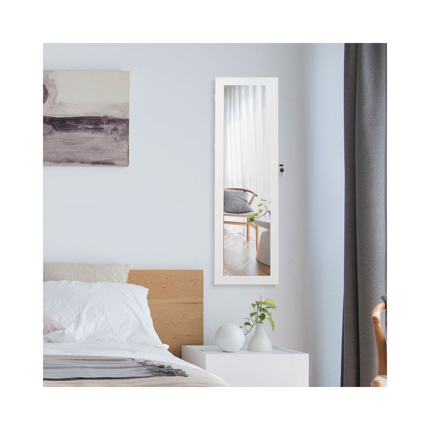 Armoire à bijoux verrouillable sécurisée avec éclairage LED