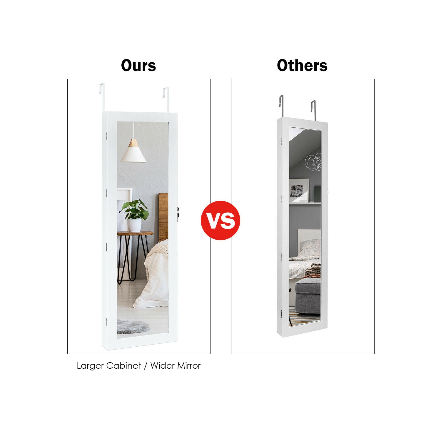 Armoire à bijoux verrouillable sécurisée avec éclairage LED