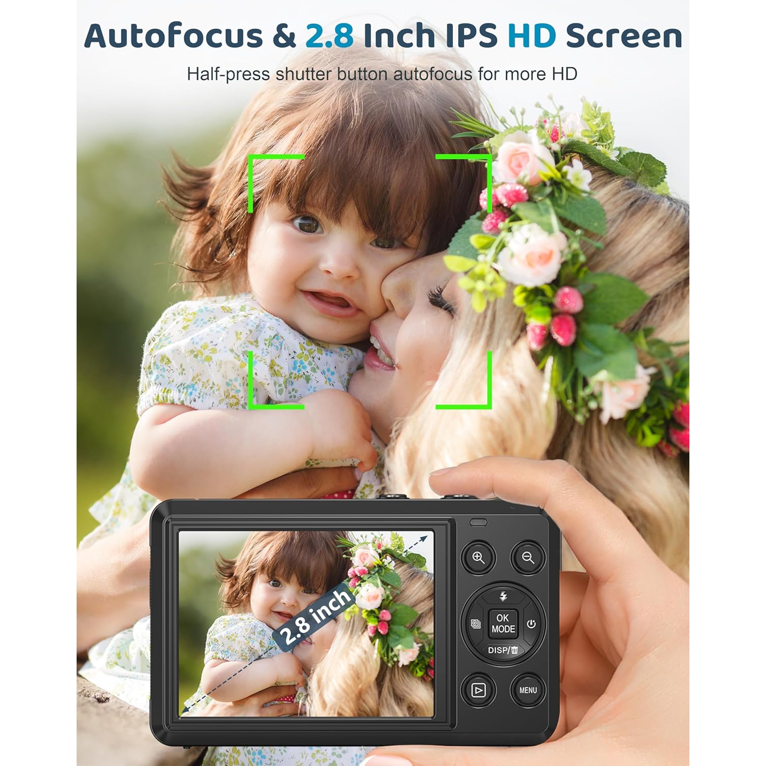 Portable CCD Camera for Campus Students 72MP HD Card Camera 5K Shooting Digital Camera with 16x Zoom - Black without Memory Card