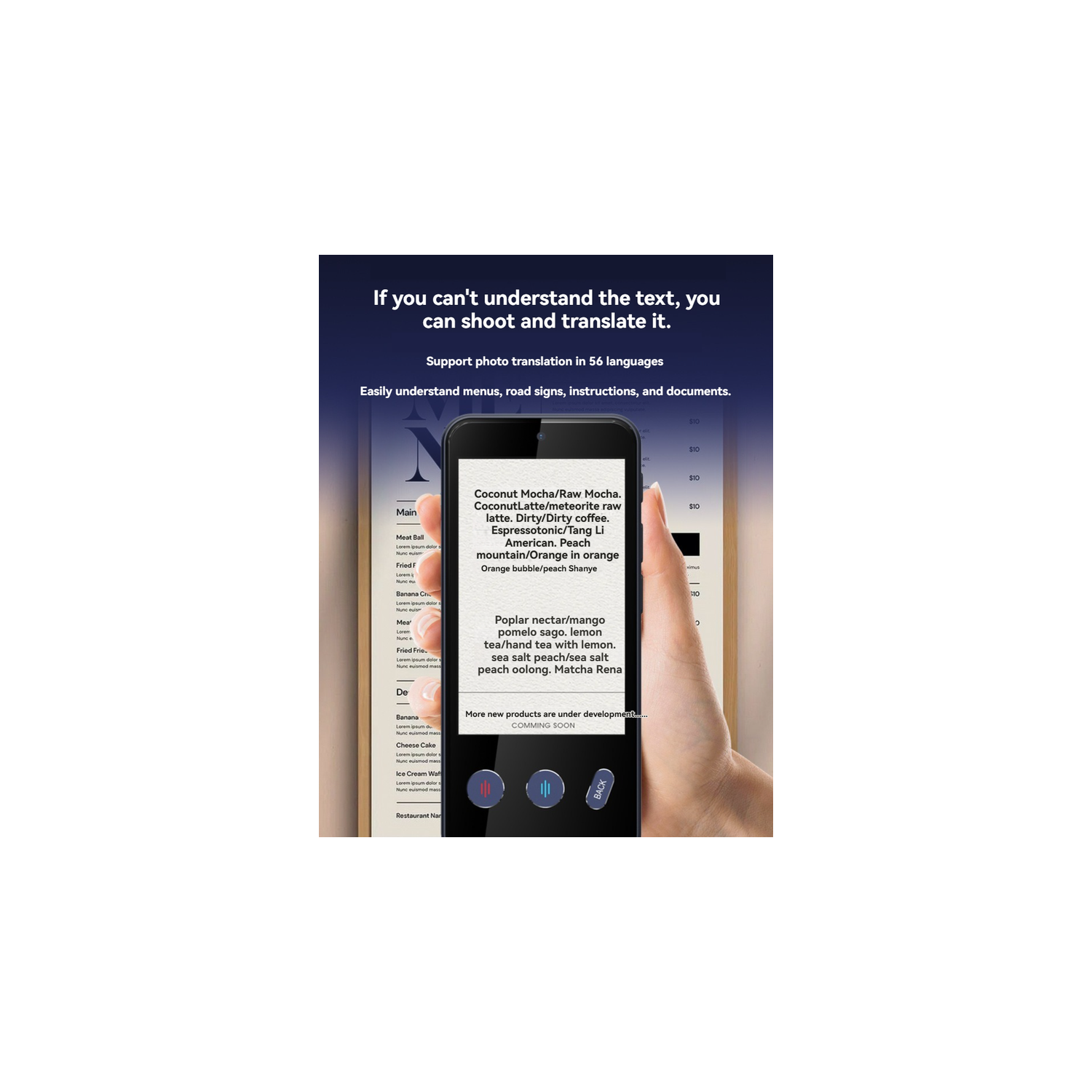 Traducteur linguistique, 142 langues ​​​​Interprétation traduction hors ligne, carte 4G pouvant être insérée, peut être connectée à Internet, avec