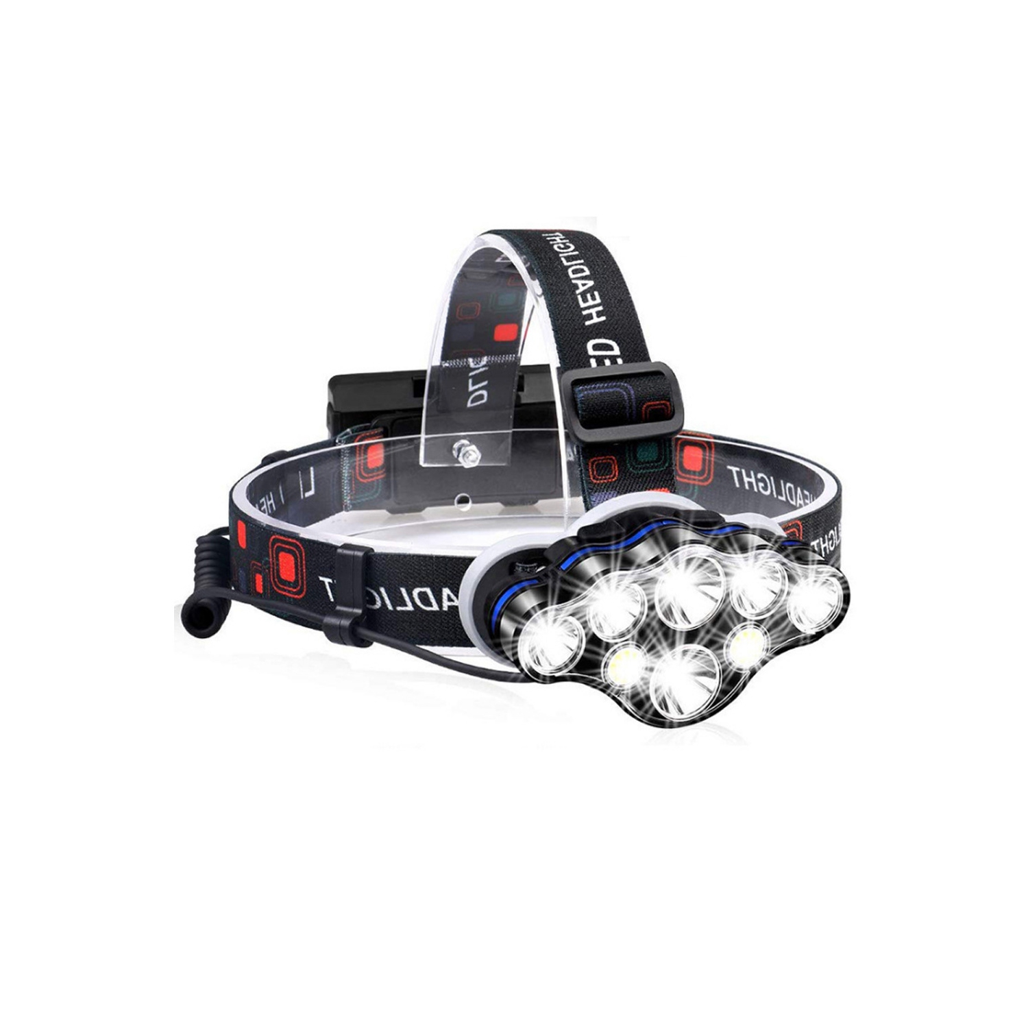 Popular USB Rechargeable LED High Intensity T6 Headlamp, Multipurpose Outdoor Camping and Night Fishing Waterproof COB Headlamp - Set [Headlamp +