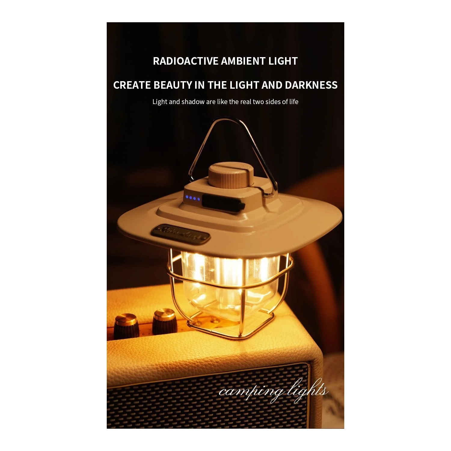 New outdoor camping light LED retro lantern portable tent light USB portable lighting outdoor camping light foldable hanging camping light - LY02