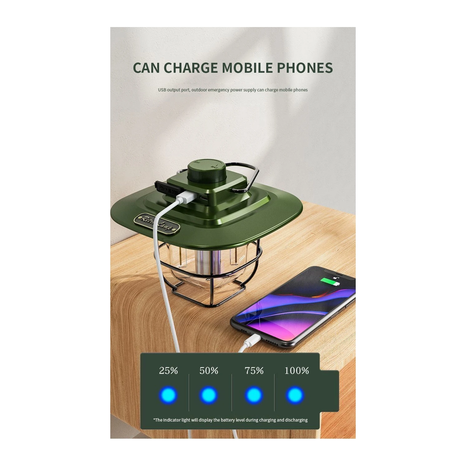 New outdoor camping light LED retro lantern portable tent light USB portable lighting outdoor camping light foldable hanging camping light - LY02