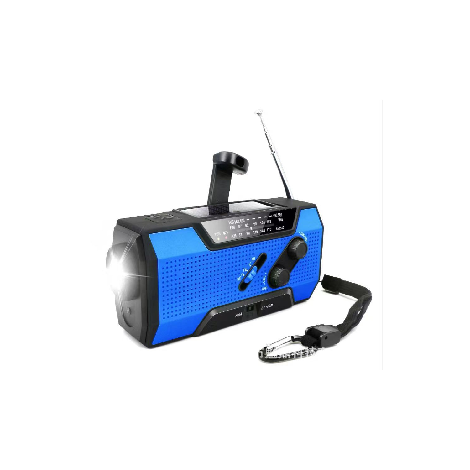 Radio portative d'urgence extérieure, radio solaire multifonction à manivelle, lampe de poche d'urgence, ajout parfait à l'équipement de survie -