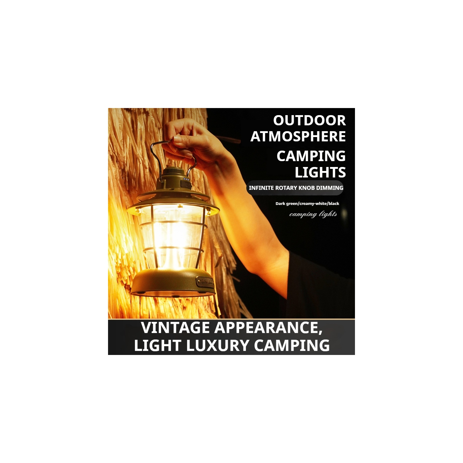 New Outdoor Camping Lantern, LED Retro Lantern, Portable Tent Light, USB Portable Lighting, Outdoor Camping Lantern, Foldable Hanging Camping Lantern
