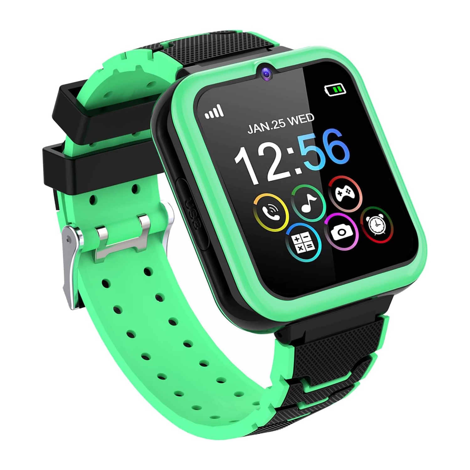 Montre intelligente pour garçons avec 16 jeux, montre intelligente HD à écran tactile pour enfants avec lecteur de musique - bleu