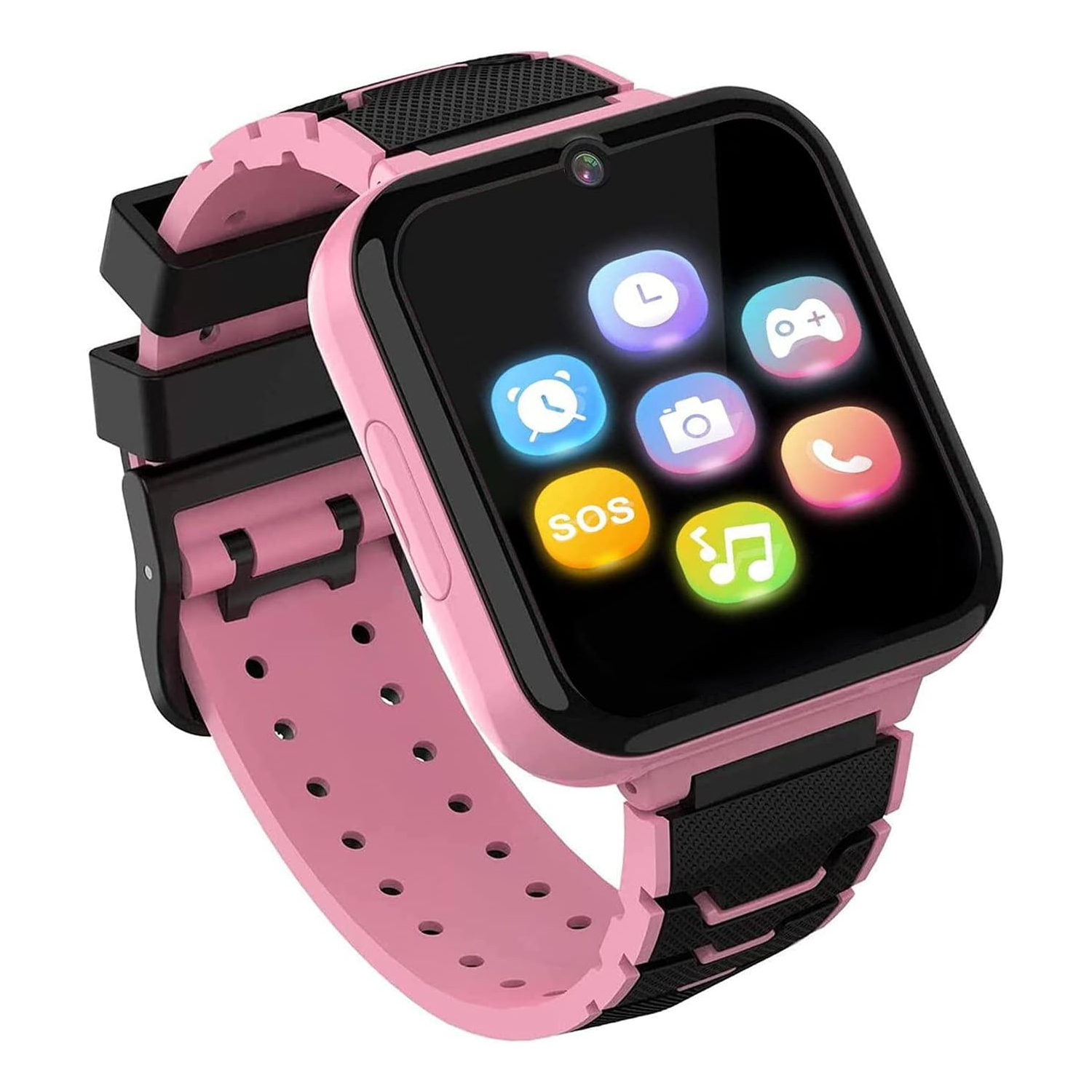 Montre intelligente pour garçons avec 16 jeux, montre intelligente HD à écran tactile pour enfants avec lecteur de musique - rouge