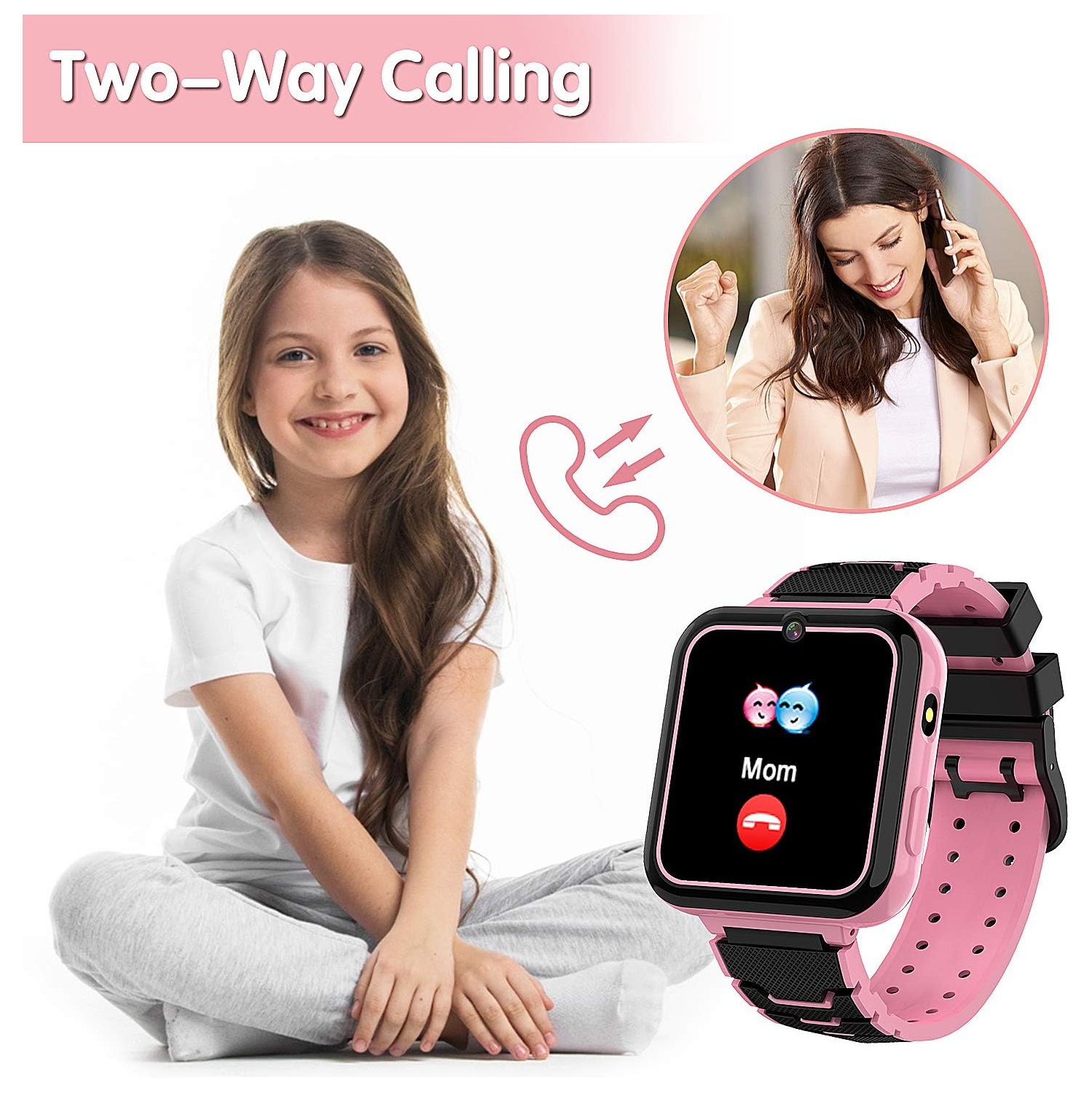 Montre intelligente pour garçons avec 16 jeux, montre intelligente HD à écran tactile pour enfants avec lecteur de musique - rouge