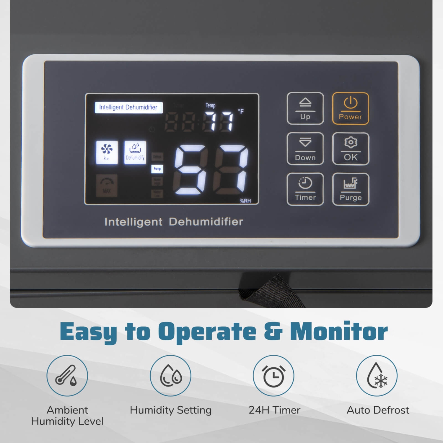 Déshumidificateur commercial de 154 chopines de Costway avec tuyaux d'évacuation de pompe pour sous-sols Sites d'emploi Bleu/Blanc