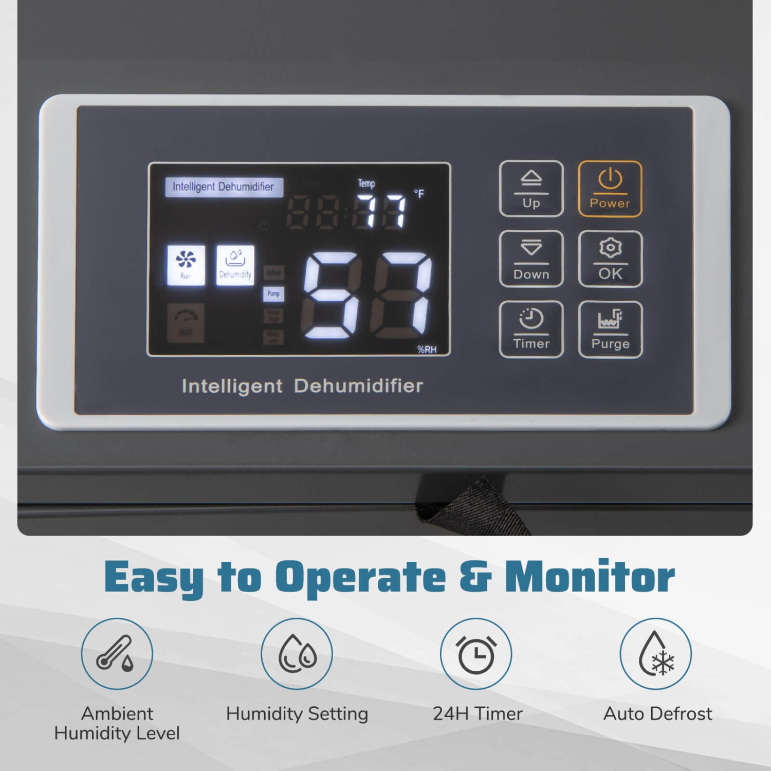 Déshumidificateur commercial de 154 chopines de Costway avec tuyaux d'évacuation de pompe pour sous-sols Sites d'emploi Bleu/Blanc