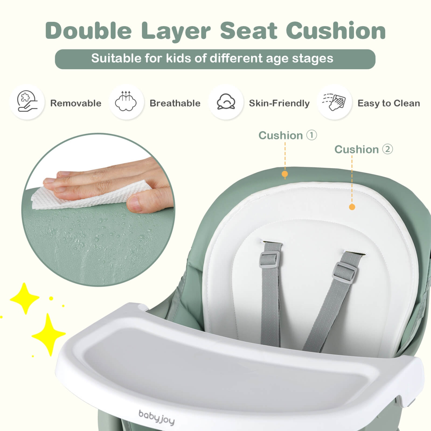 Siège rehausseur de salle à manger convertible 6-en-1 avec plateau amovible de Costway