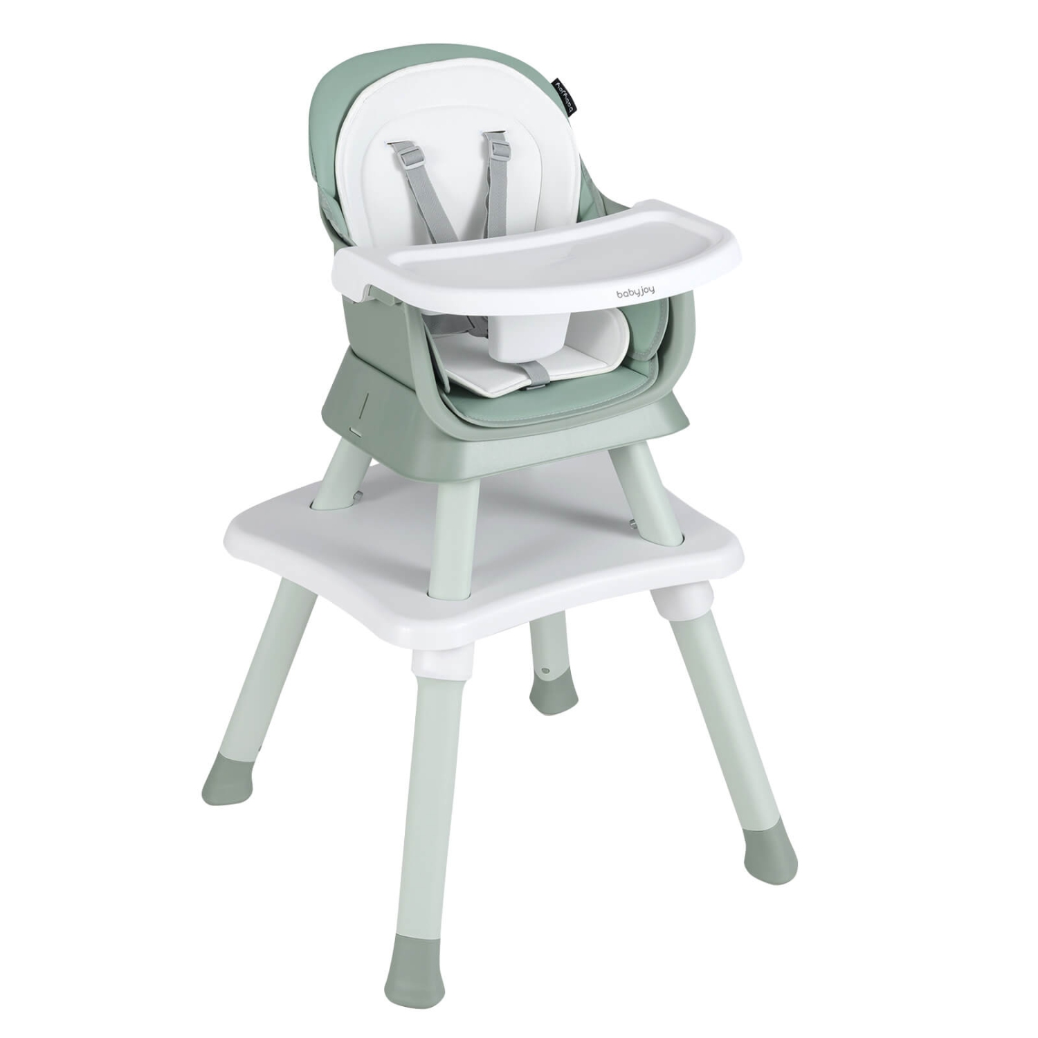 Siège rehausseur de salle à manger convertible 6-en-1 avec plateau amovible de Costway