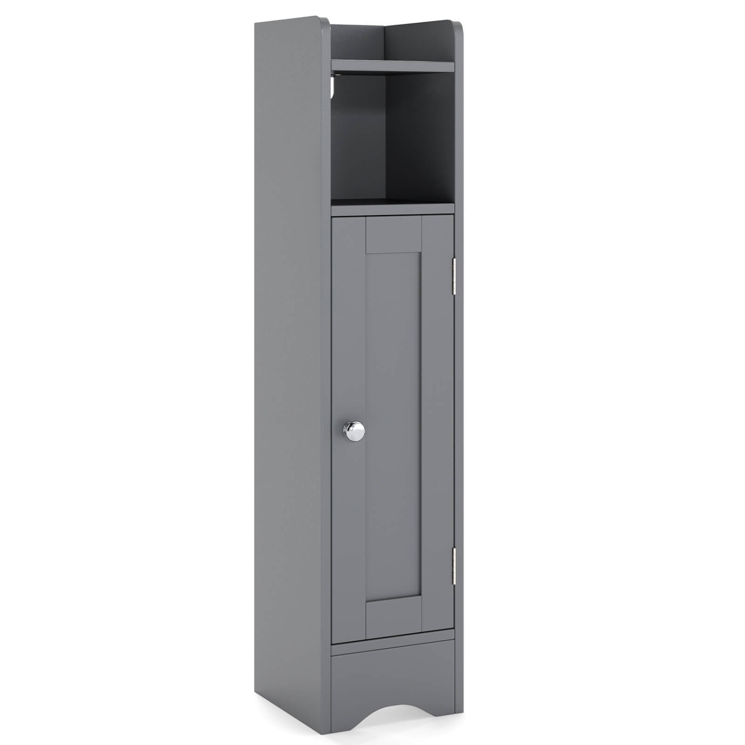 Costway Bathroom Storage Cabinet with Door Toilet Paper Holder Stand for Small Spaces Black/Gray/White