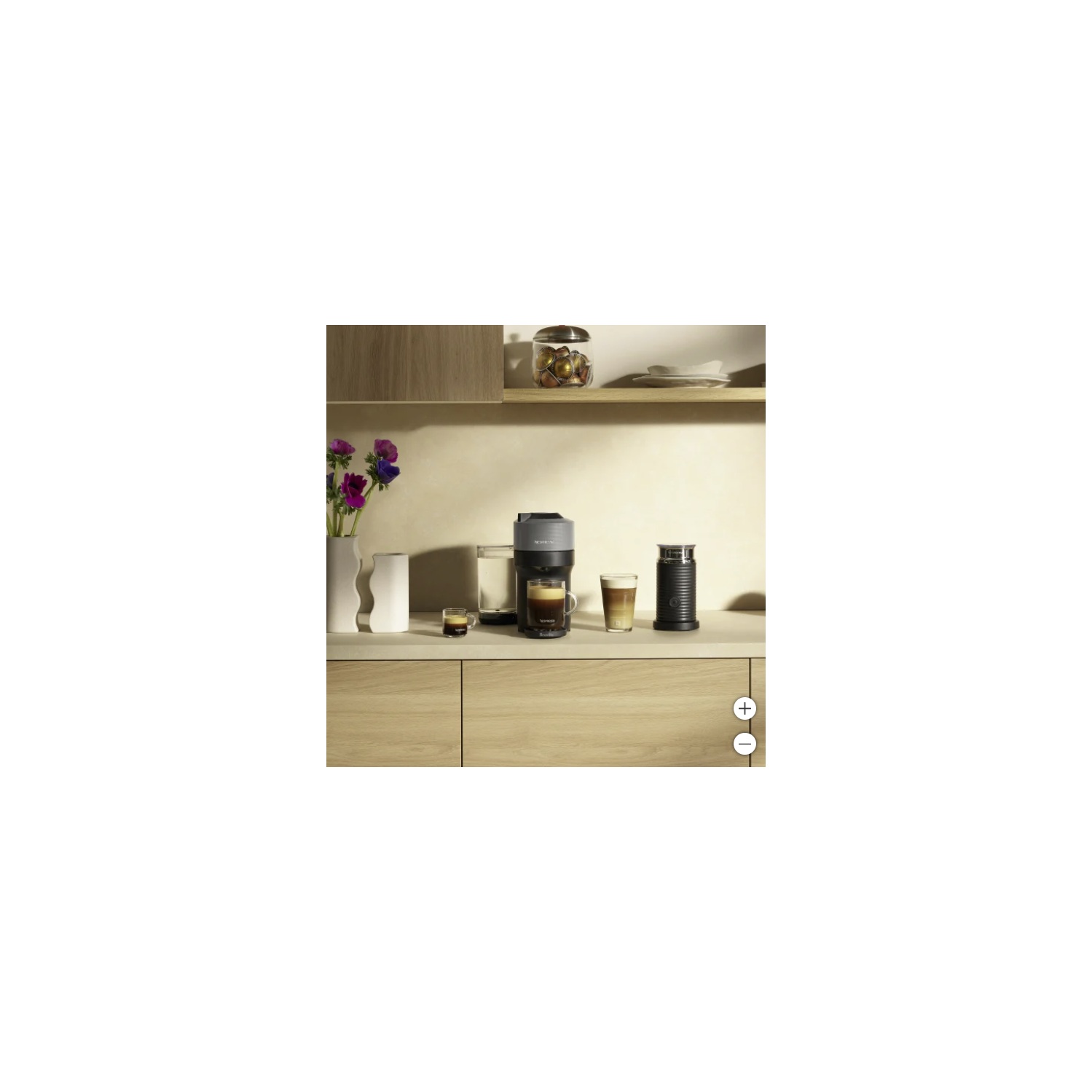 Nespresso Vertuo Pop+ Deluxe Coffee and Espresso Machine by Breville with Aeroccino Milk Frother, Titan