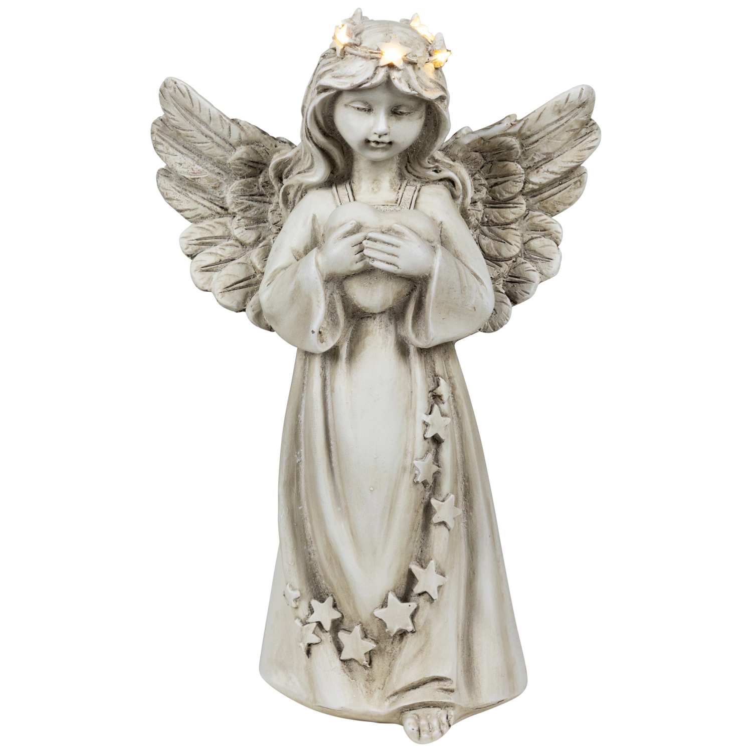 Statue en forme d'ange lumineux en forme de coeur de LED - 11,75&nbsp;po