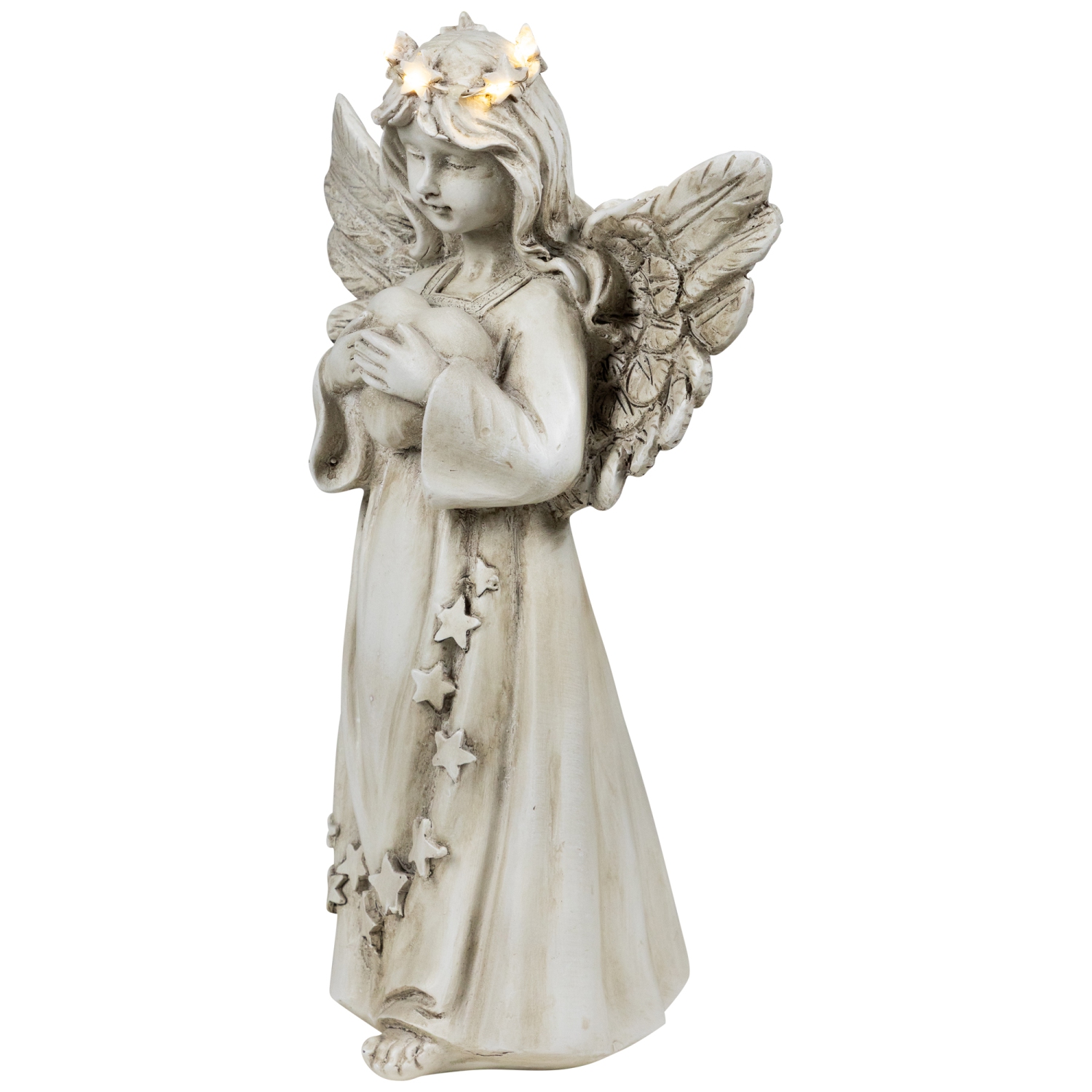 Statue en forme d'ange lumineux en forme de coeur de LED - 11,75&nbsp;po