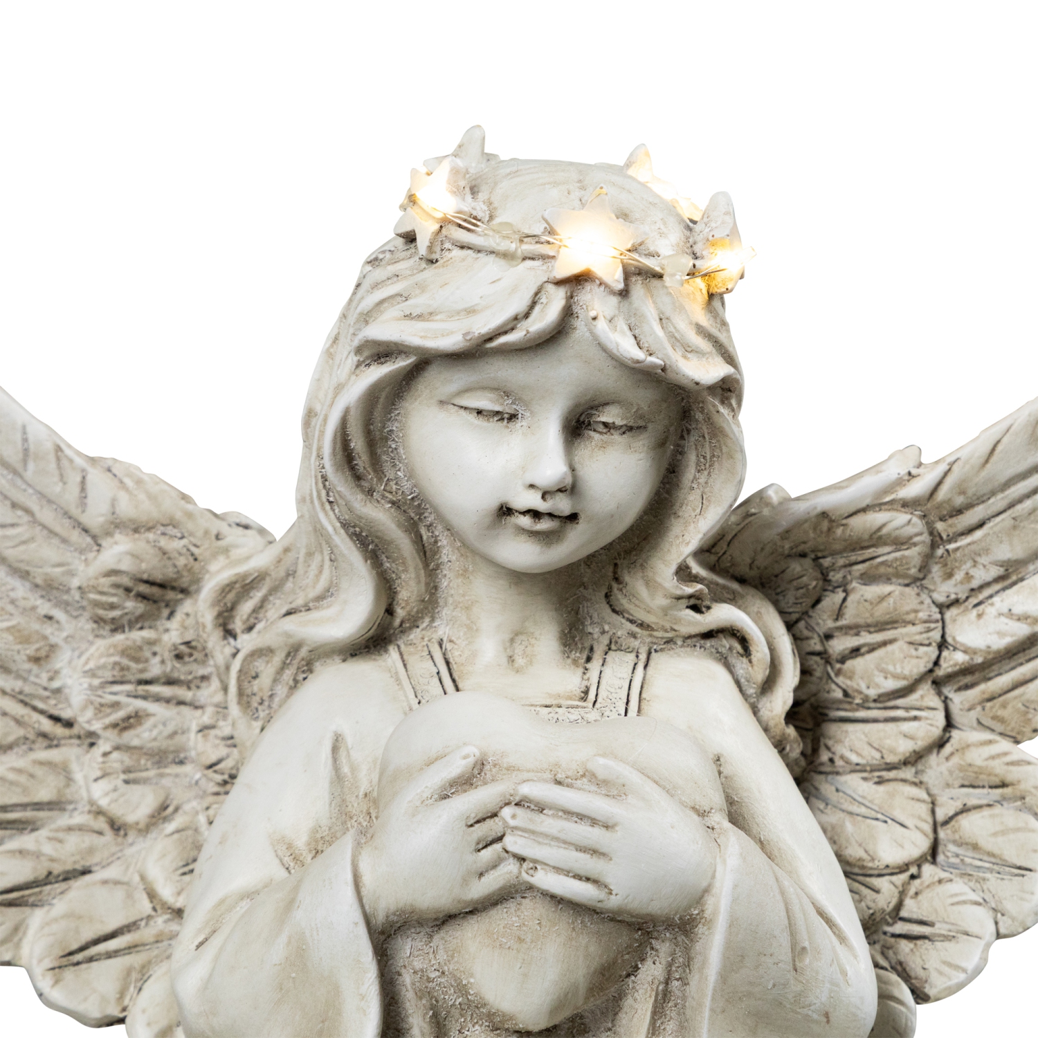 Statue en forme d'ange lumineux en forme de coeur de LED - 11,75&nbsp;po