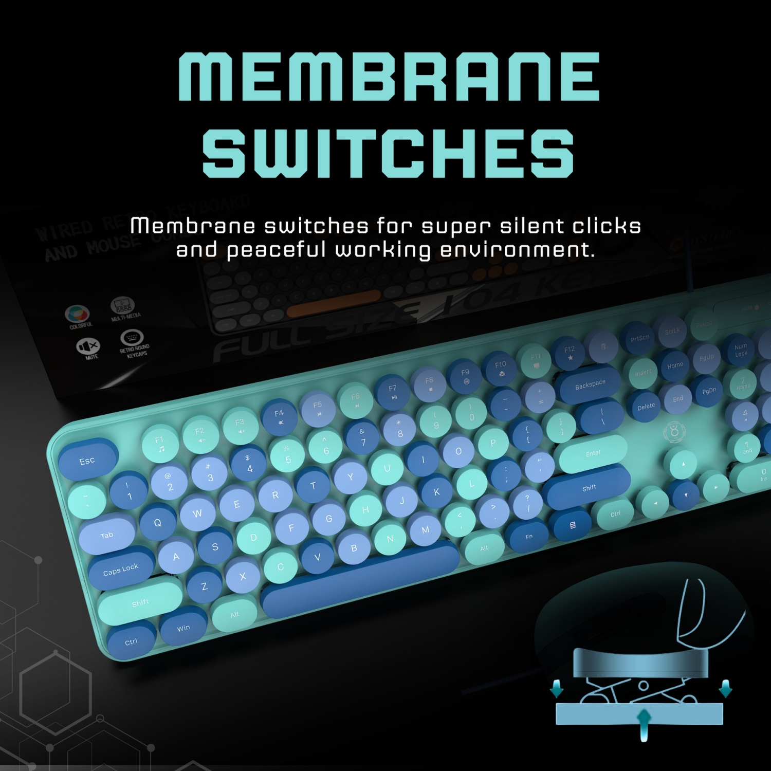 Wireless Keyboard Quiet Office Cute USB Wireless Keyboard and Mouse Combo for Computer Desktop Laptop - Wireless 2.4G Purple