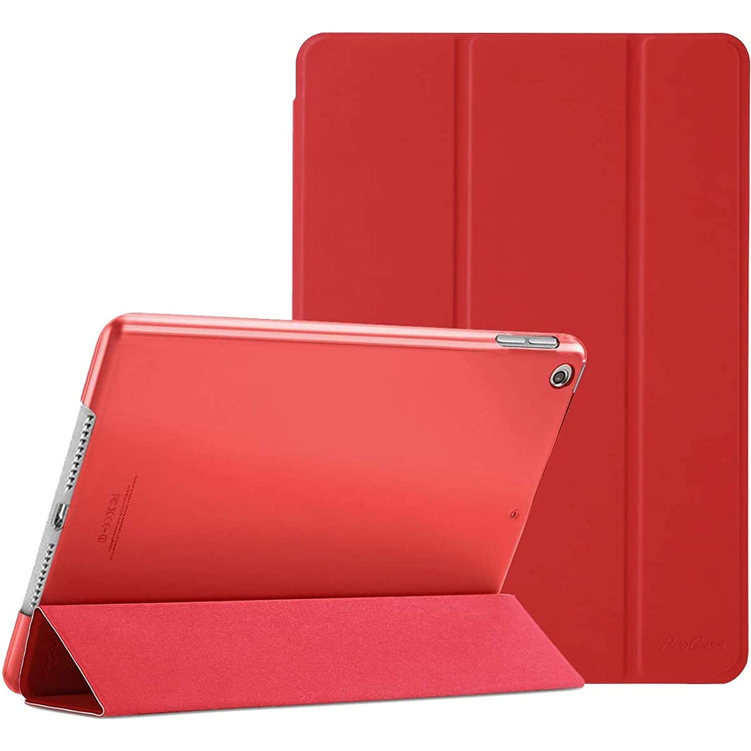Étui Tasnim pour iPad 11ᵉ/10ᵉ Generation (2025/2022), coque arrière rigide à support mince avec fonction de réveil/mise en veille automatique (rouge)